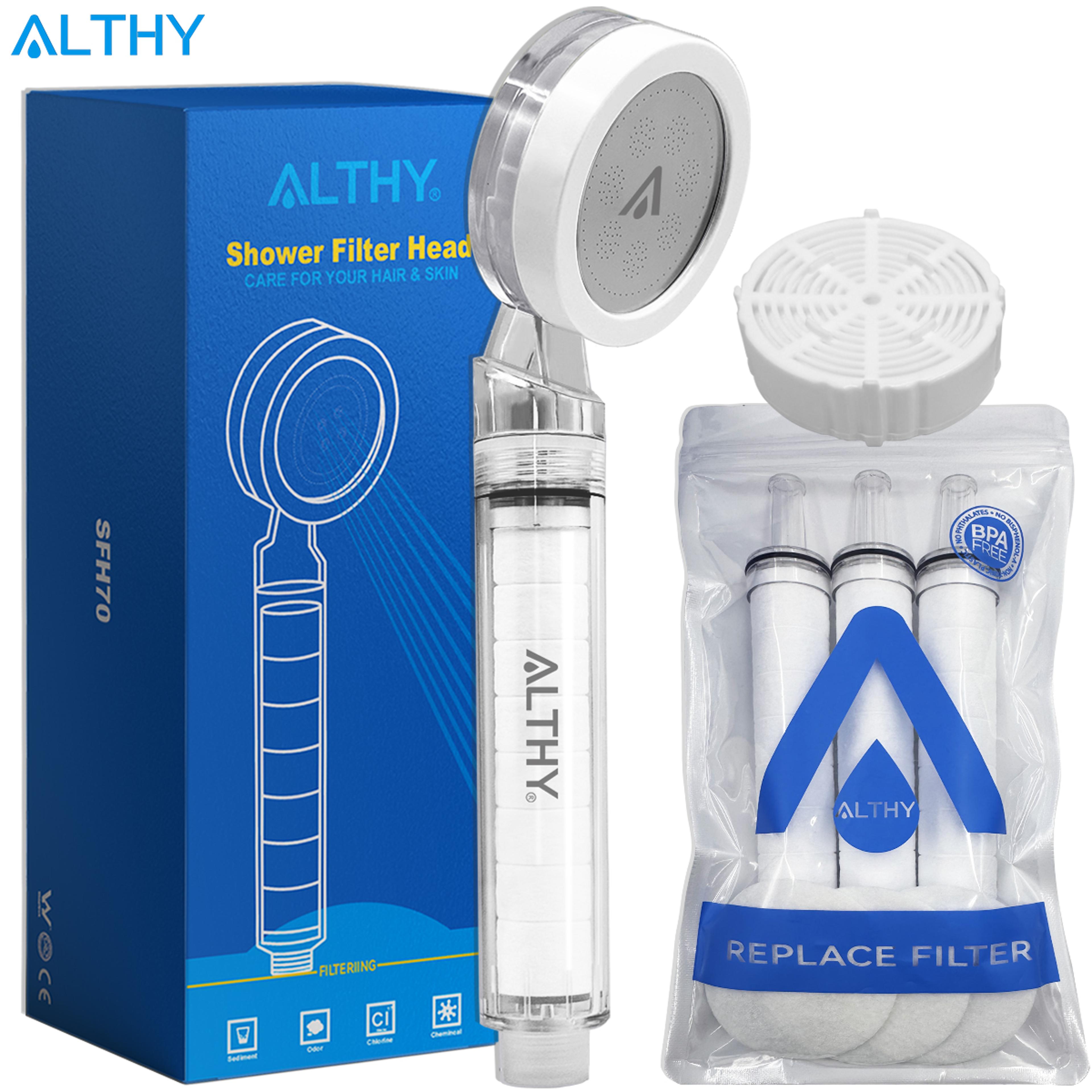 high pressure filtered shower head with chlorine removing spa water filter