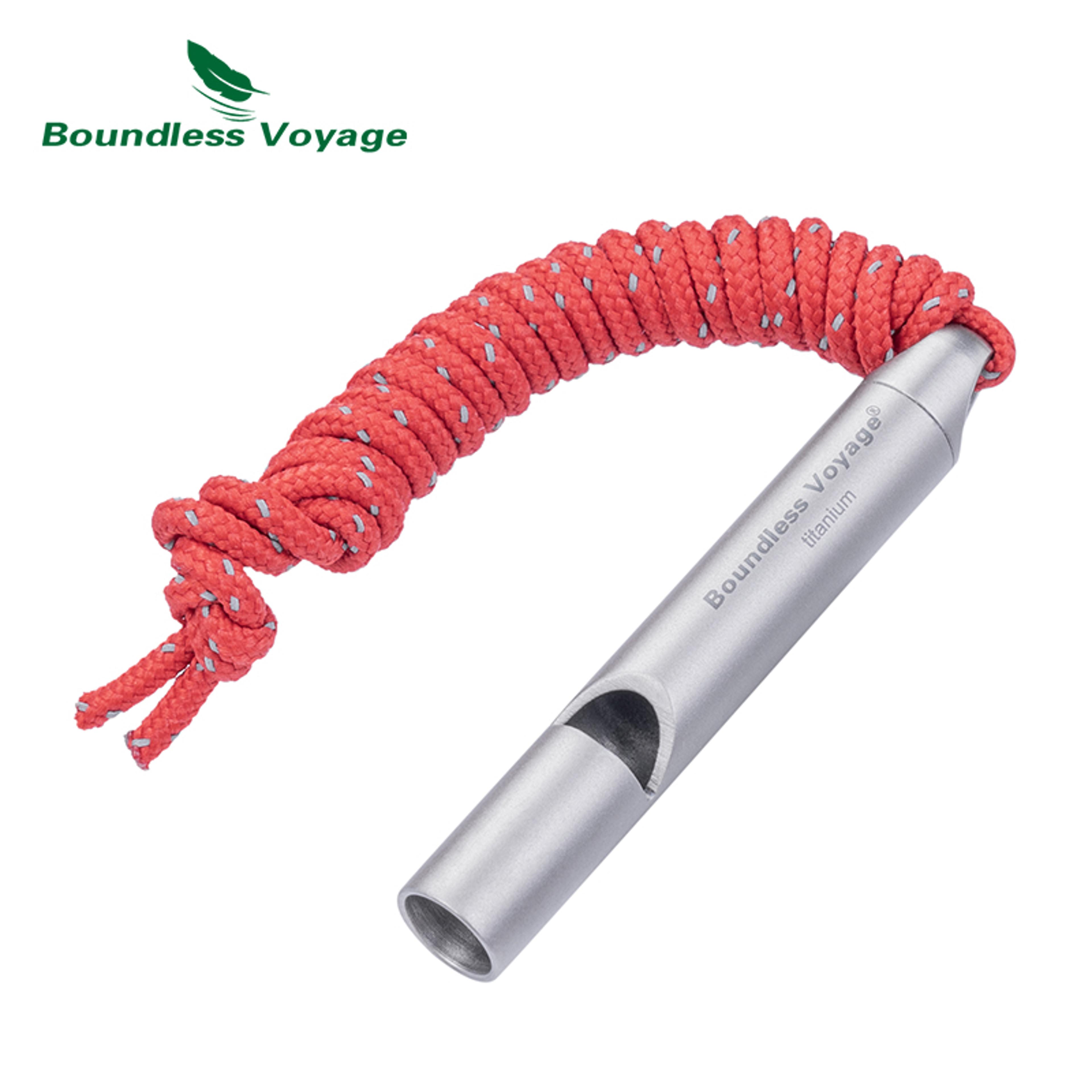 boundless voyage titanium emergency whistle for camping & hiking
