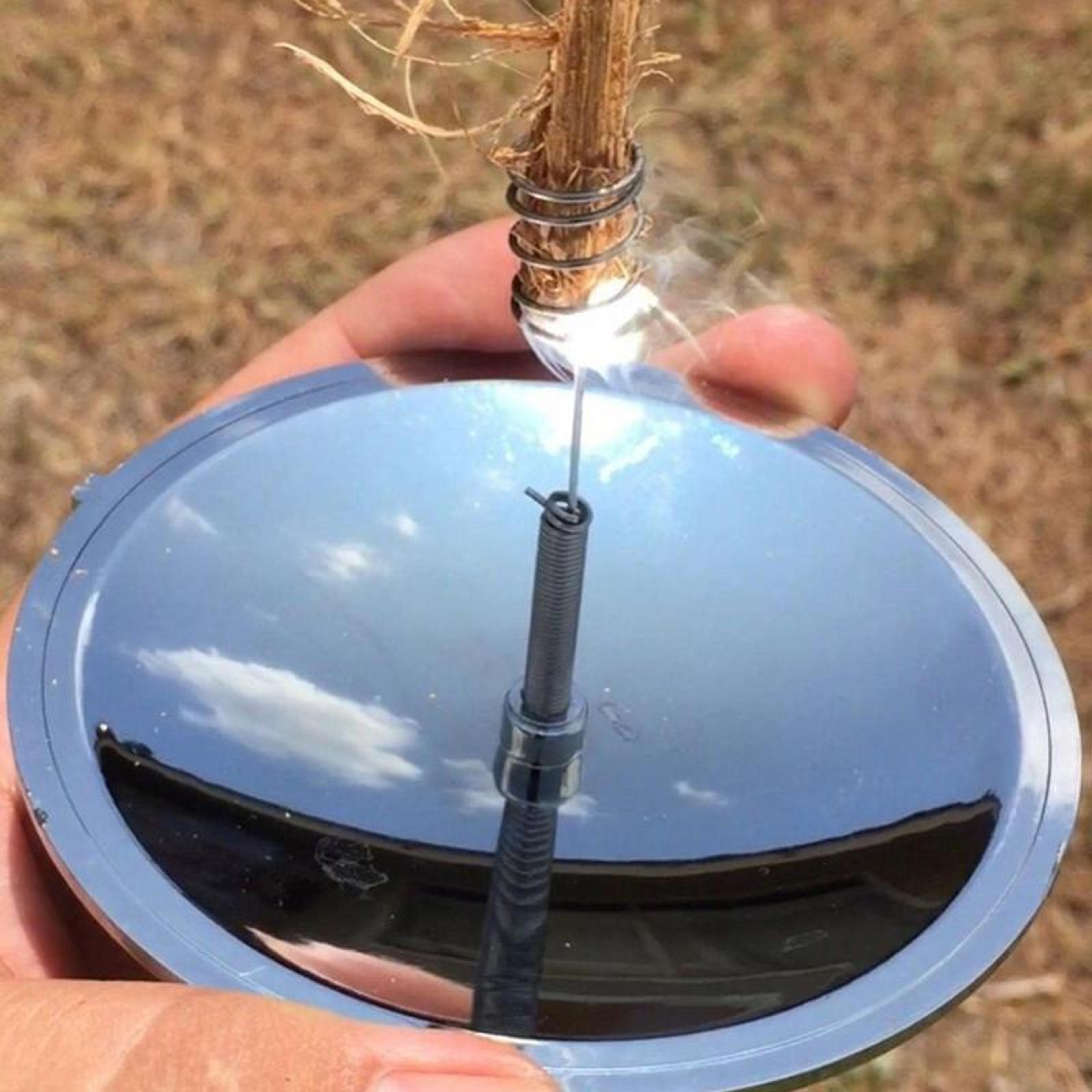 compact outdoor solar fire starter & portable survival kit for camping
