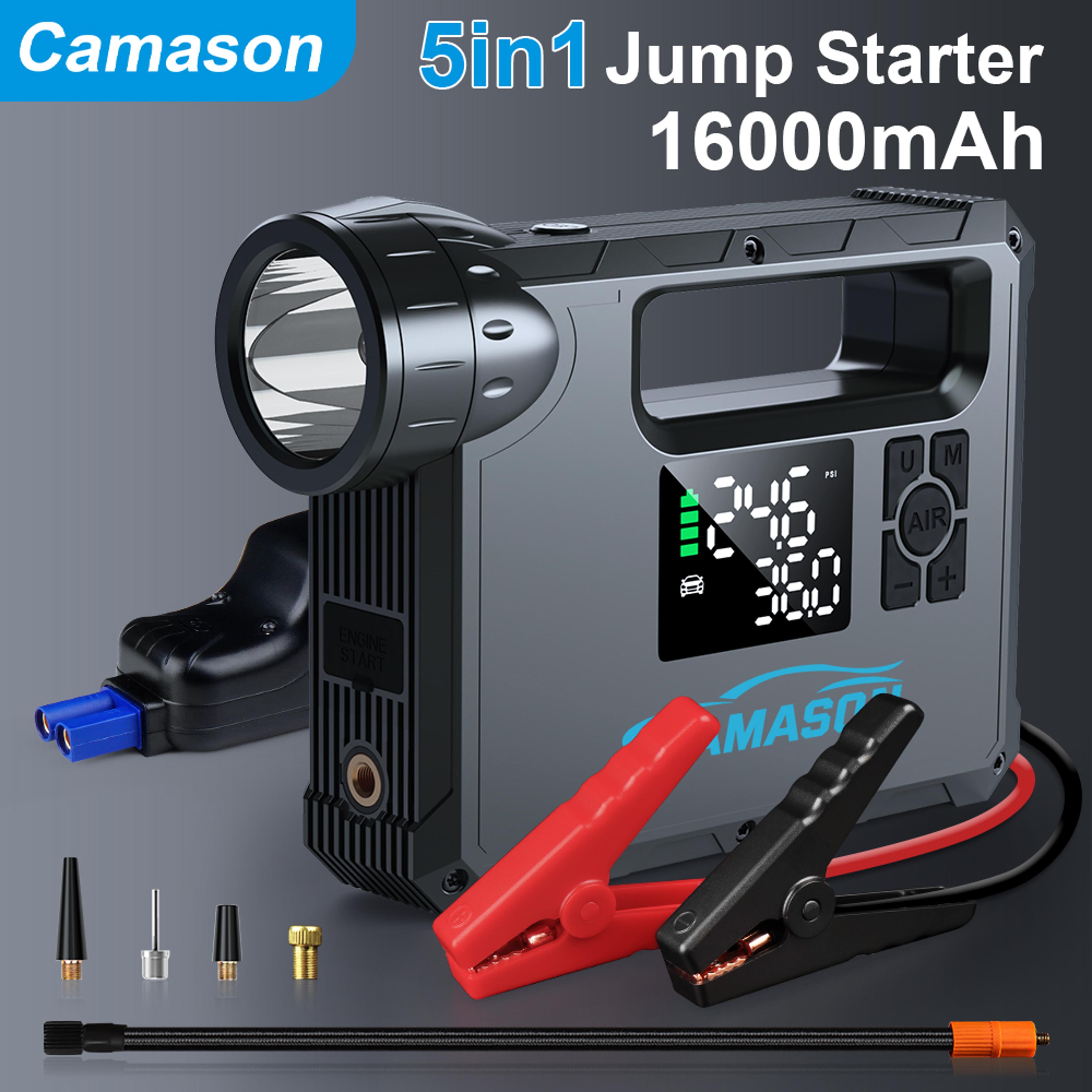 car jump starter with air compressor & power bank