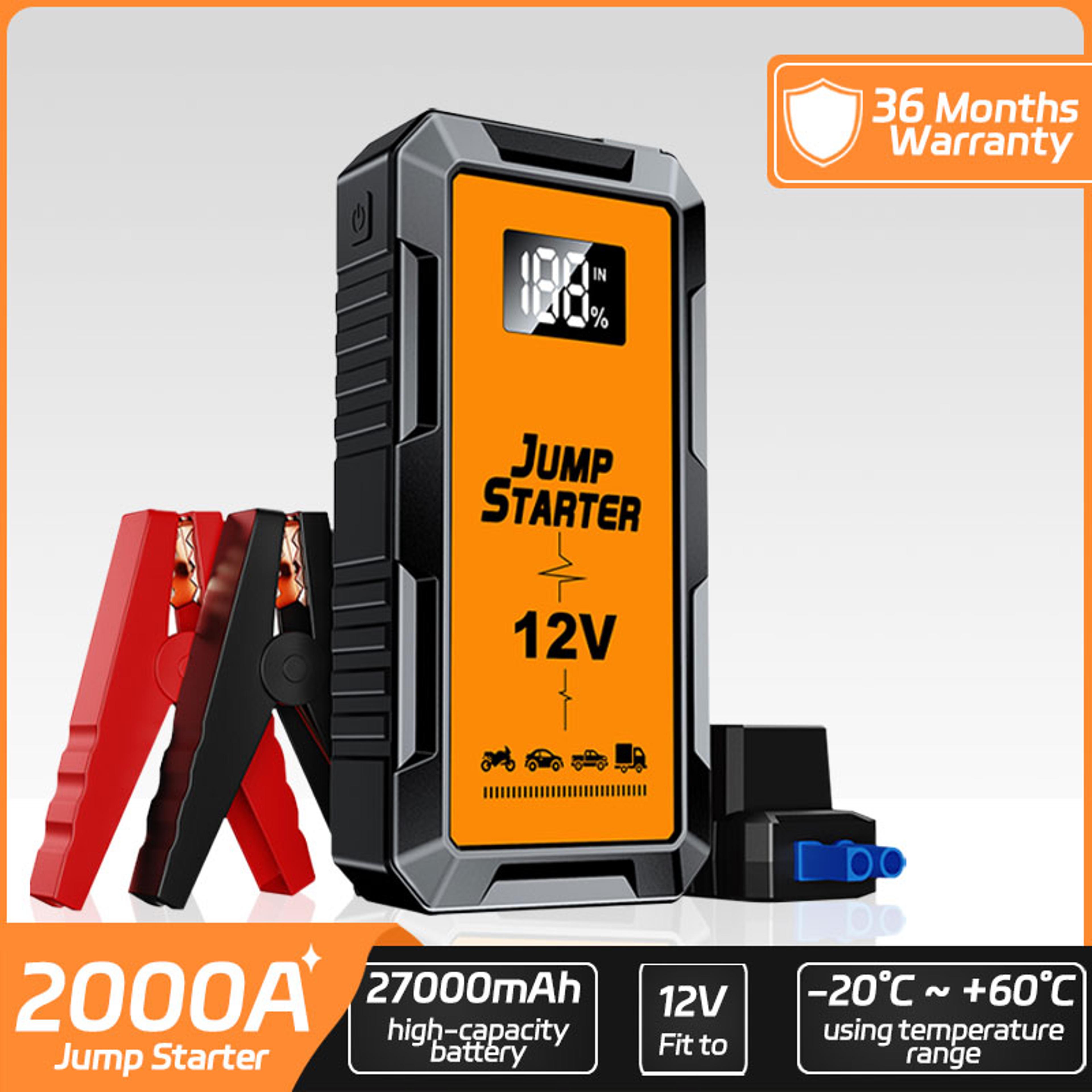 portable jump starter car battery booster & emergency charger