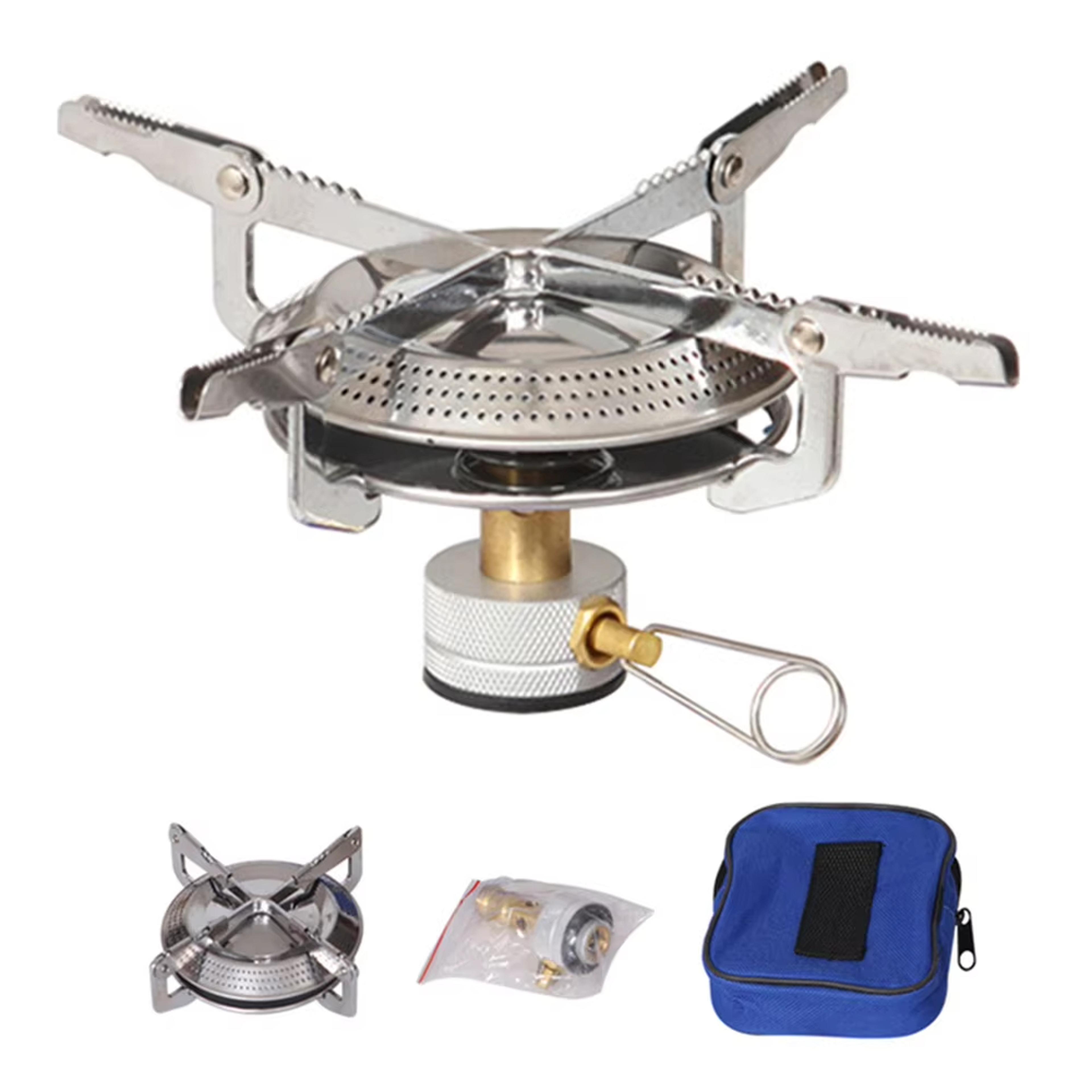 compact mini gas burner portable camping stove for hiking & outdoor cooking