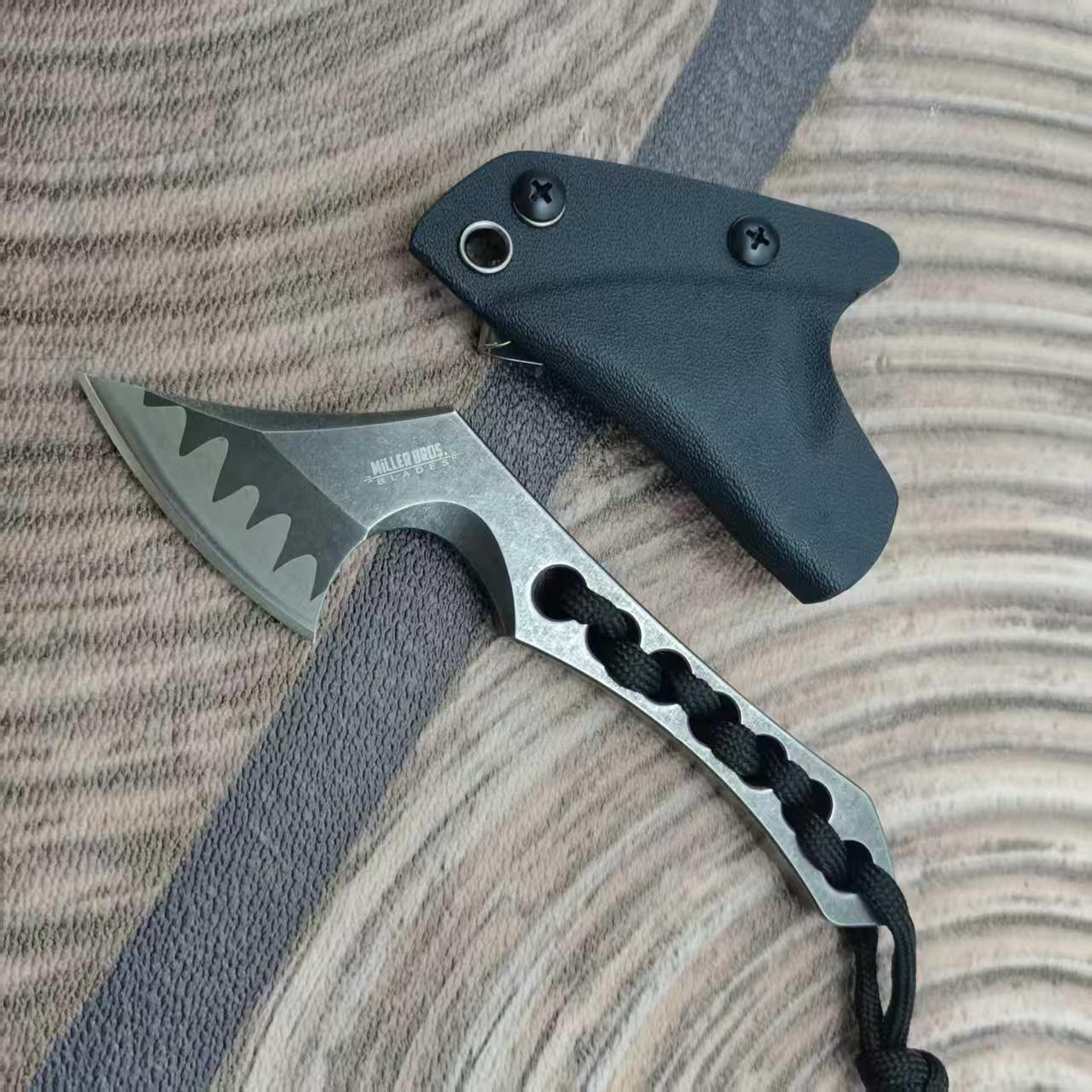 miller brothers mini tactical axe & survival knife portable outdoor tool