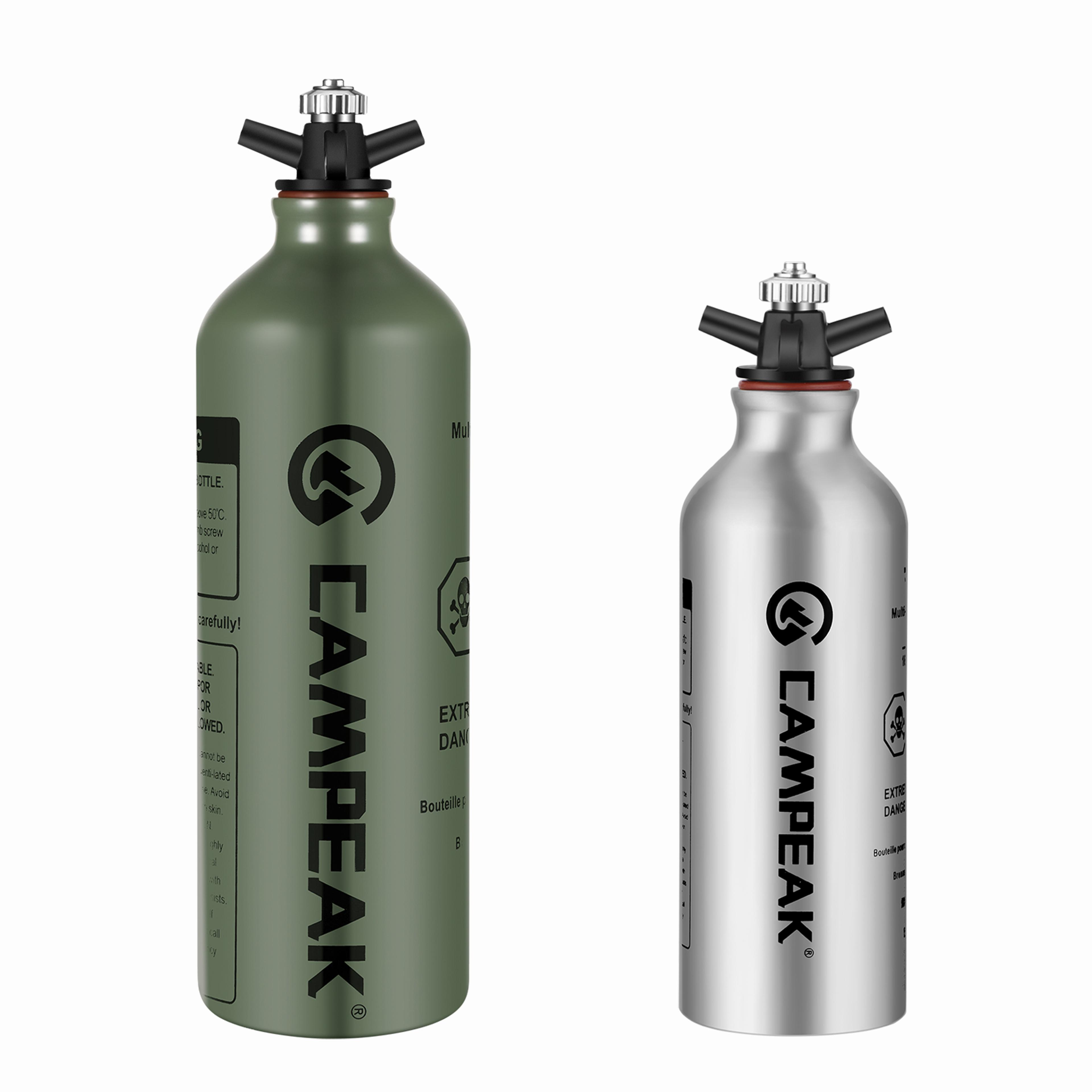 liquid fuel bottle with safety valve for outdoor camping