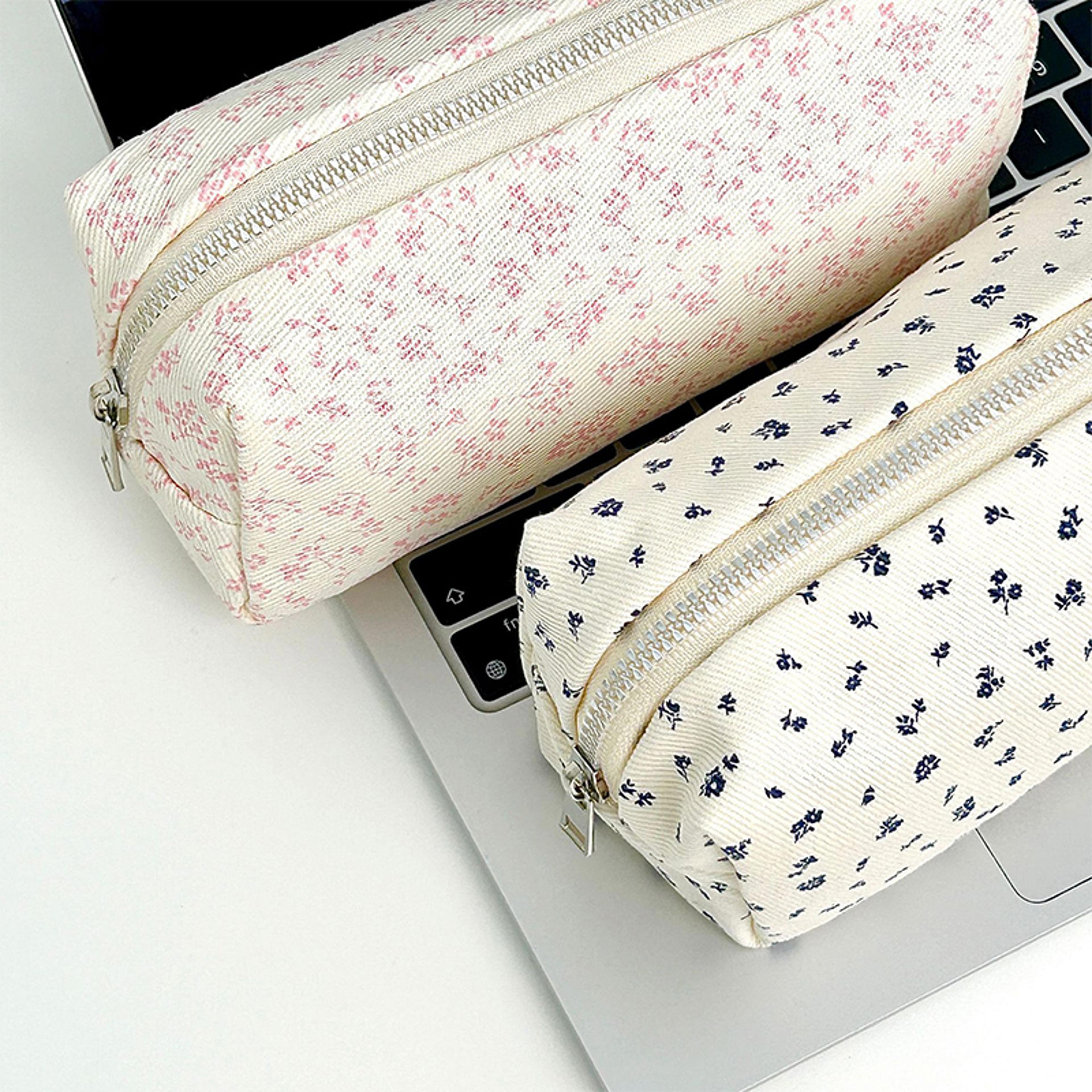 large capacity floral cartoon pencil case organizer for students and girls