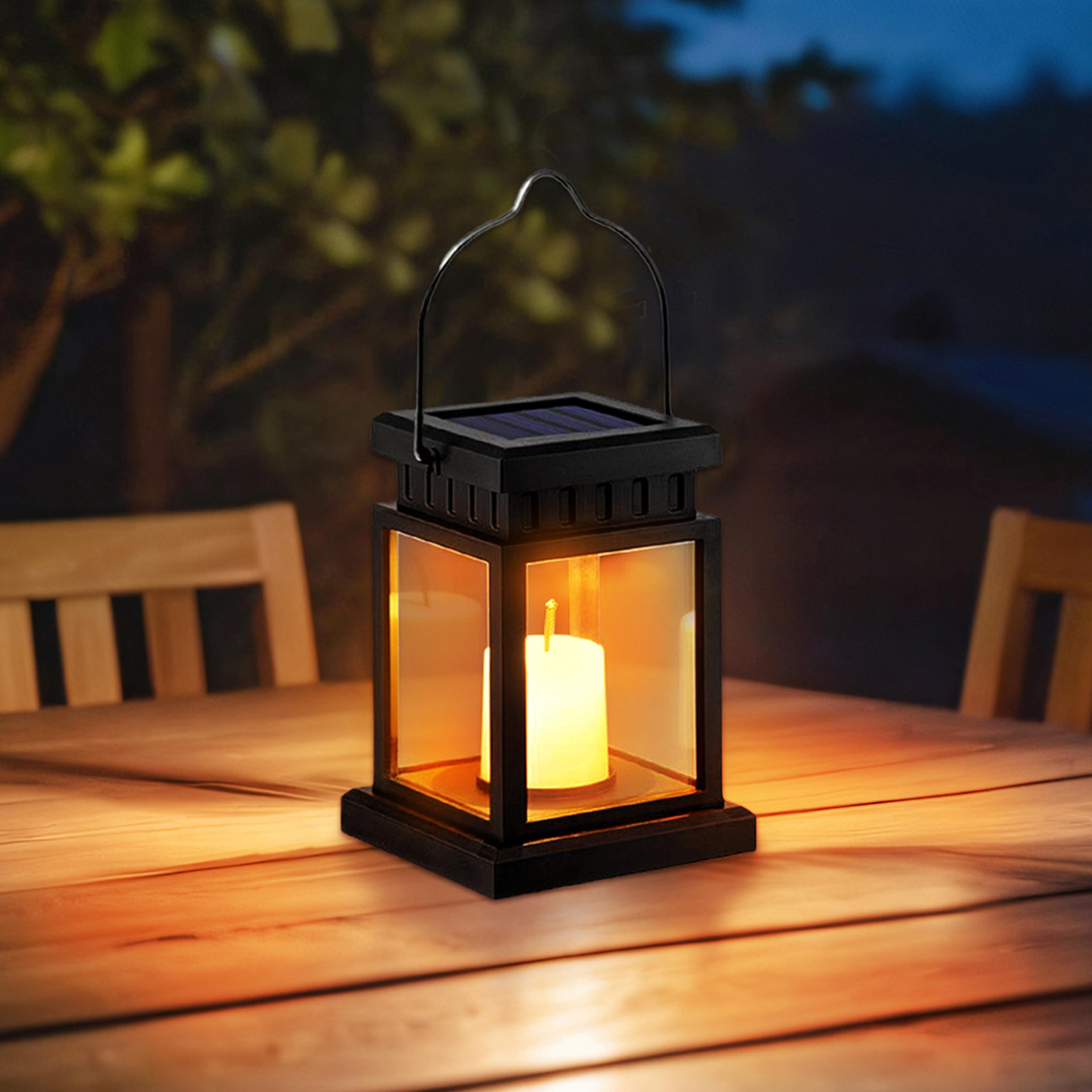 solar candle garden lantern light warm glow outdoor decor