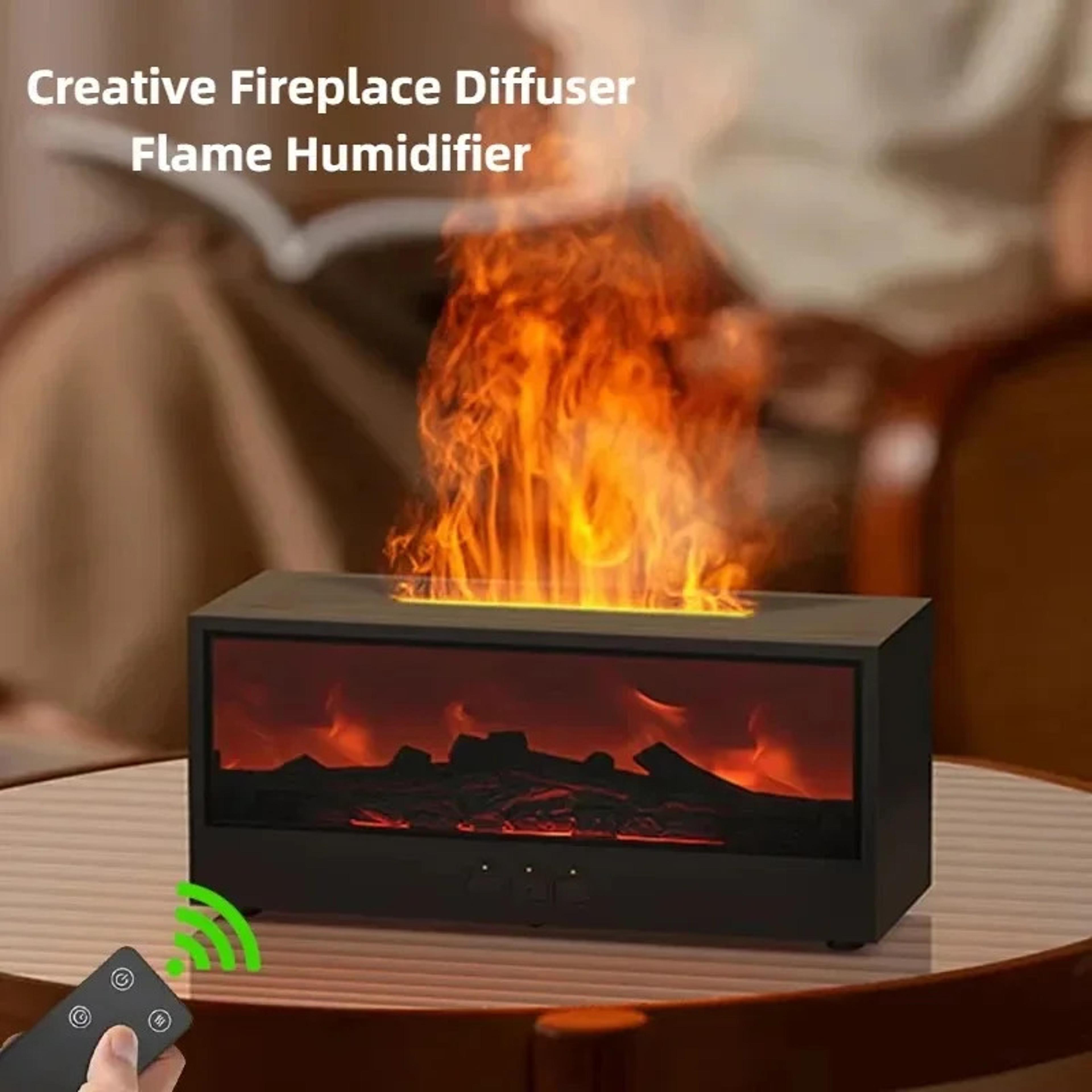 flame aroma diffuser humidifier with led mood light and remote control