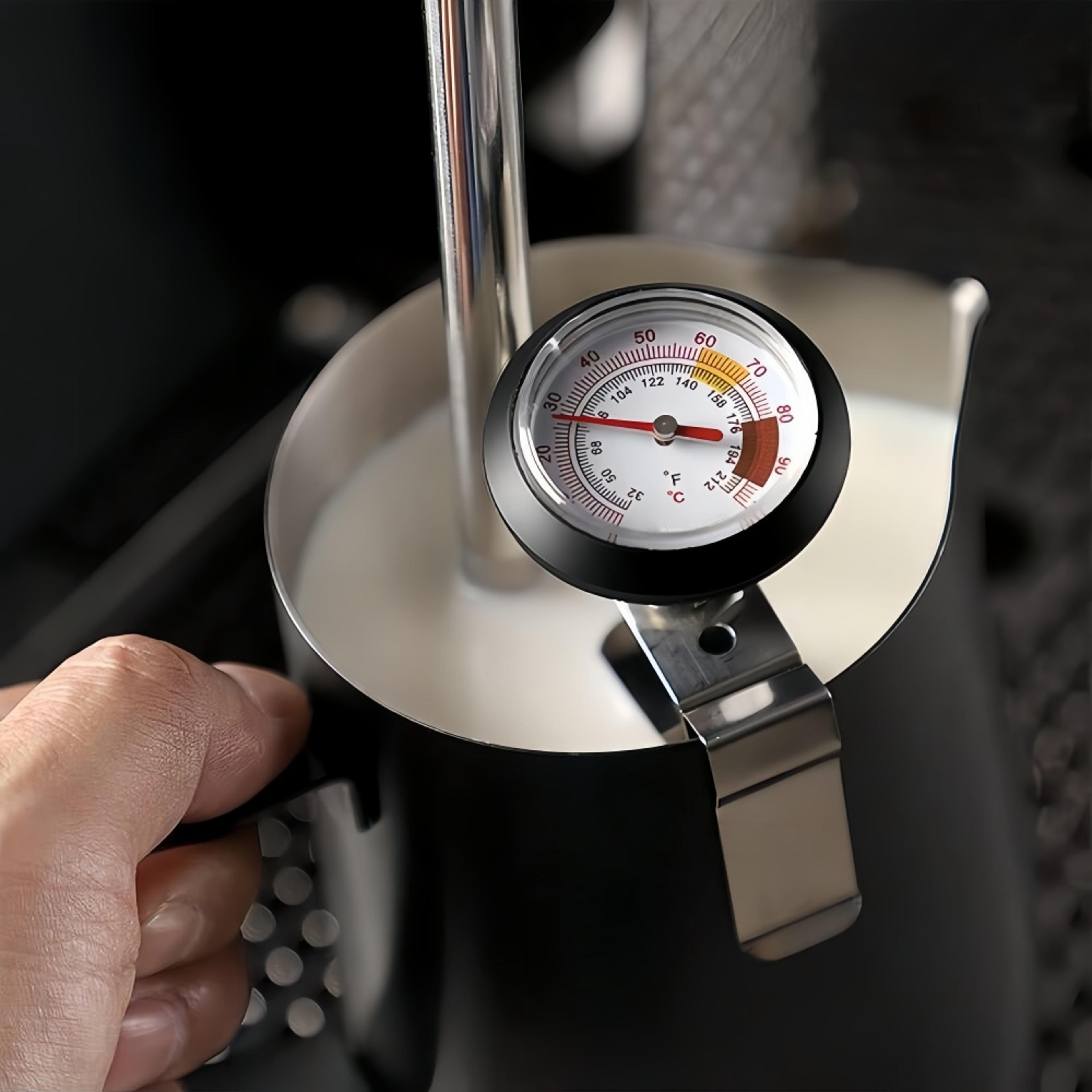 precision clip on coffee thermometer for milk frothing and brewing control