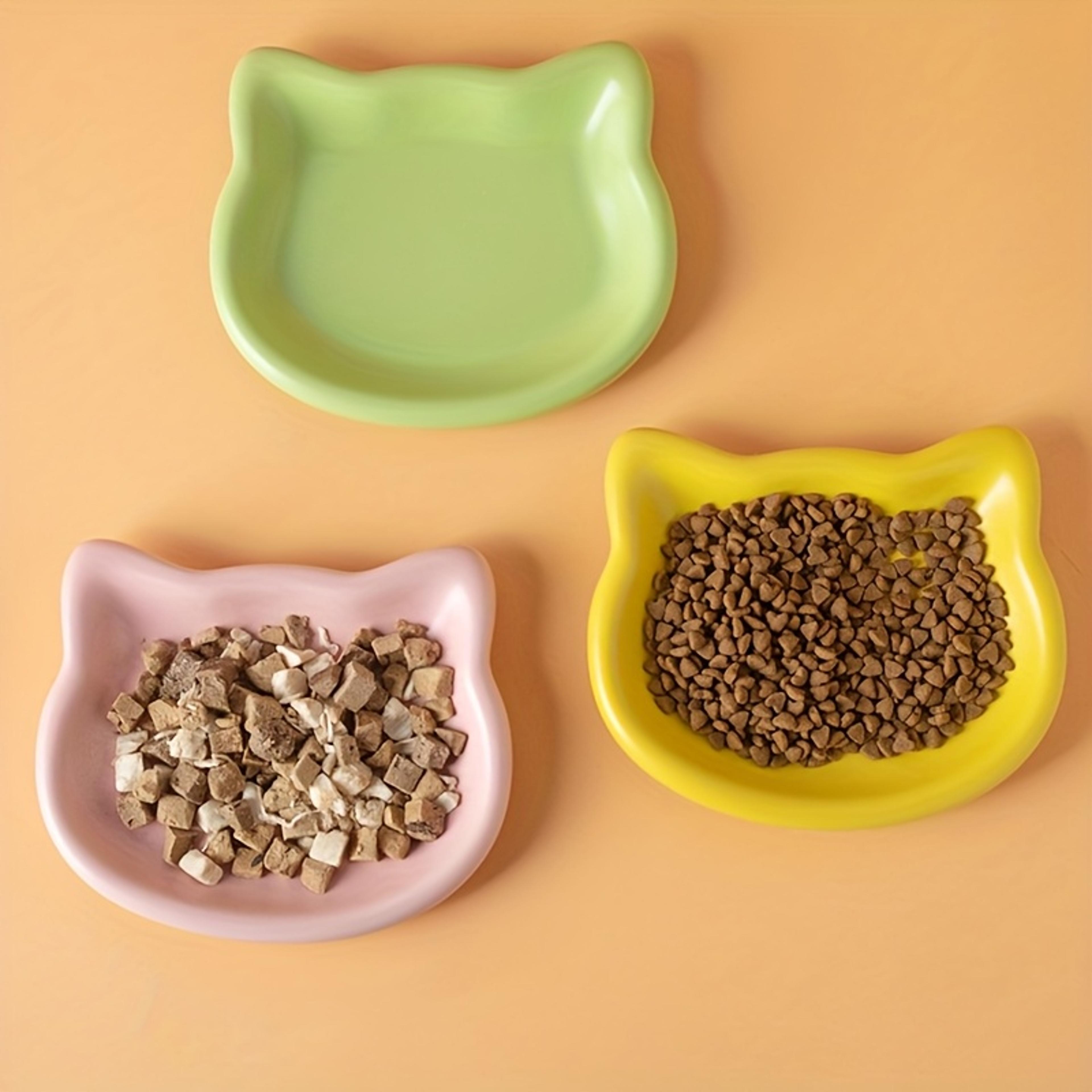 anti black chin cat food dish multi compartment pet bowl for healthy feeding