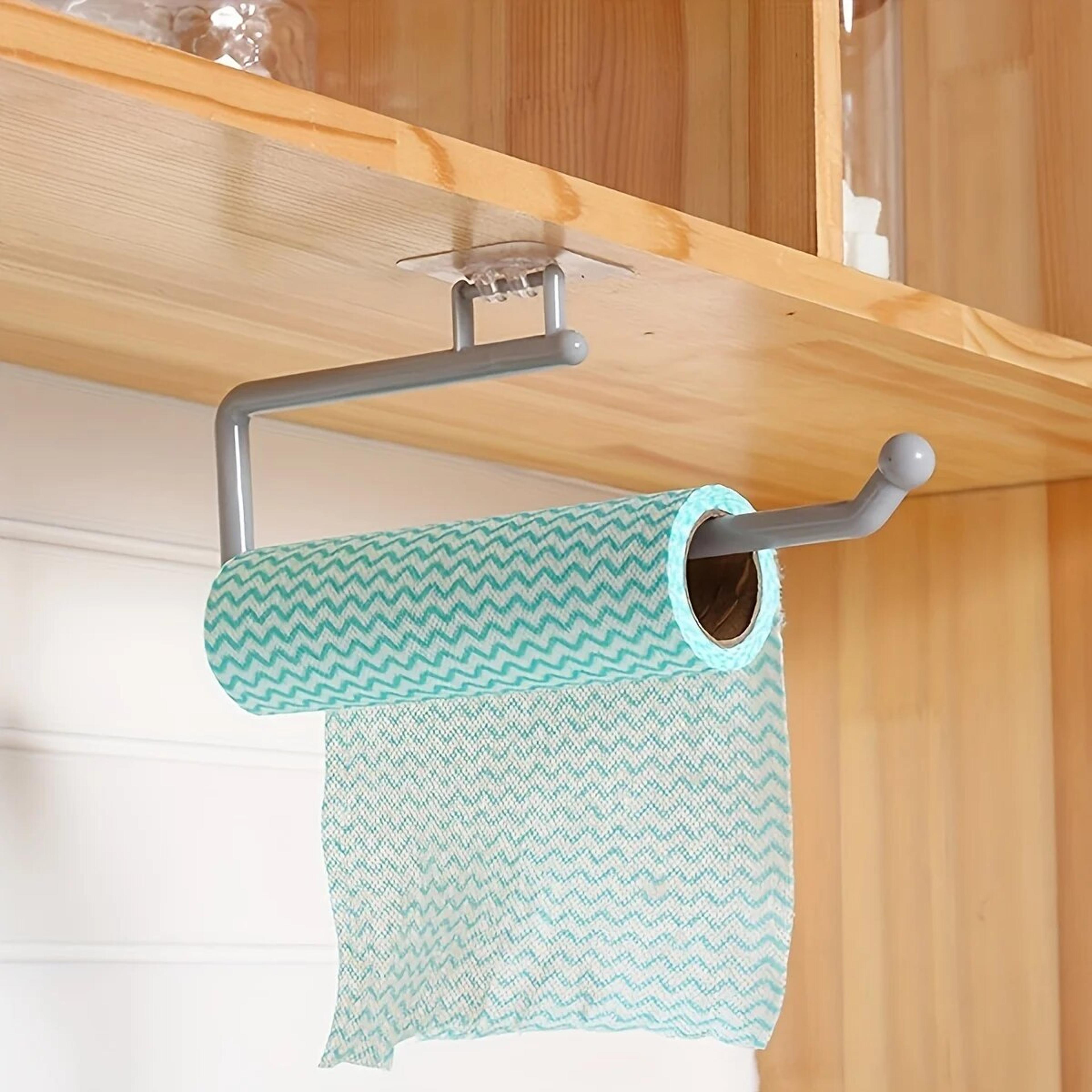 wall mounted paper towel holder no drill kitchen and bathroom organizer rack