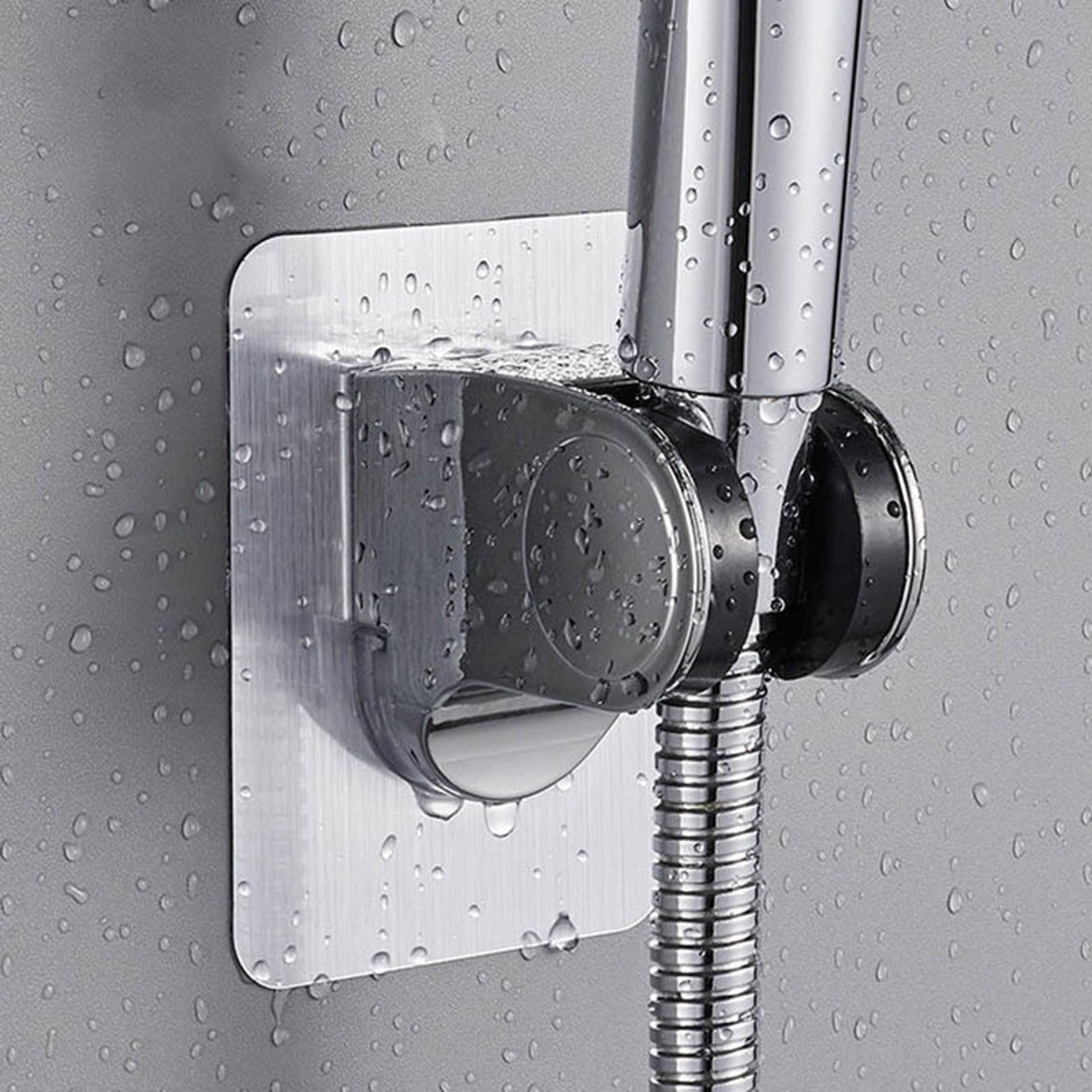 adjustable shower head holder no drill self adhesive wall mounted bracket