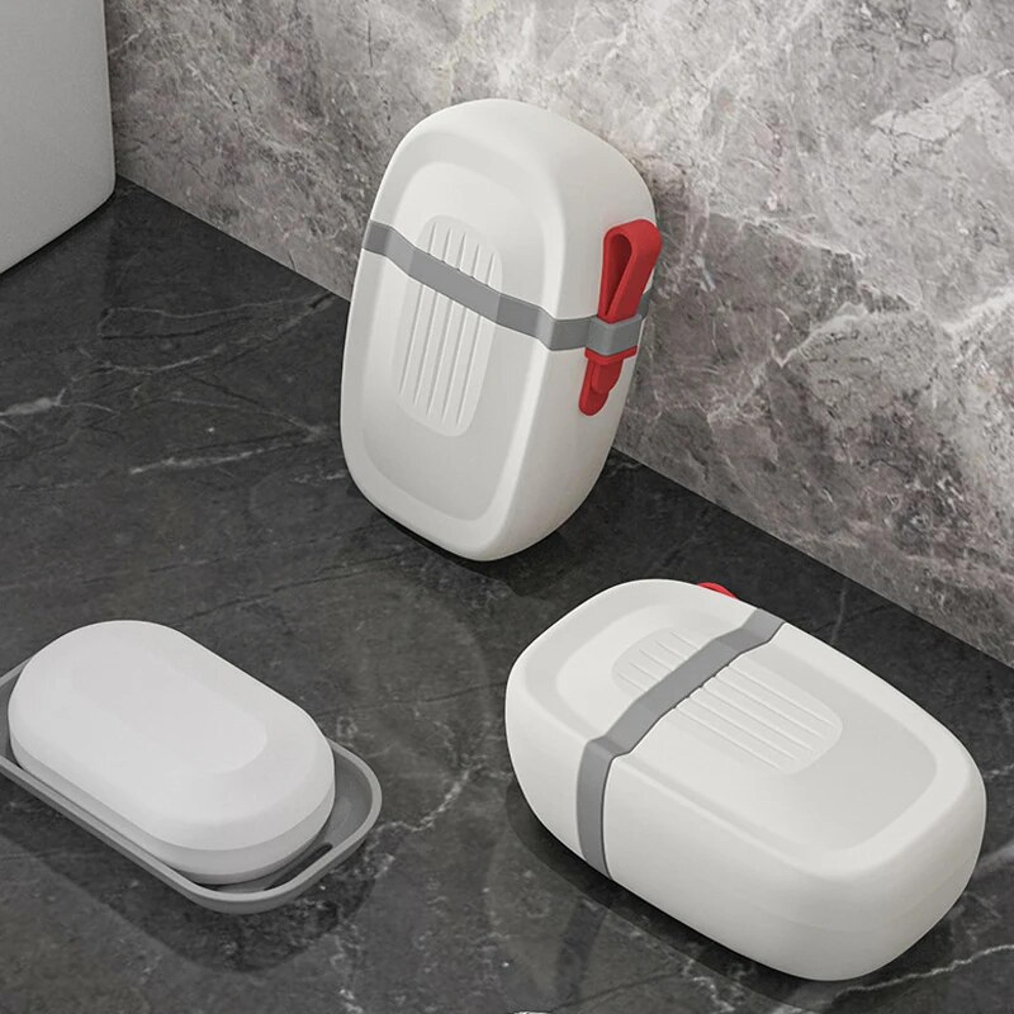 portable waterproof soap box with drain tray travel soap case