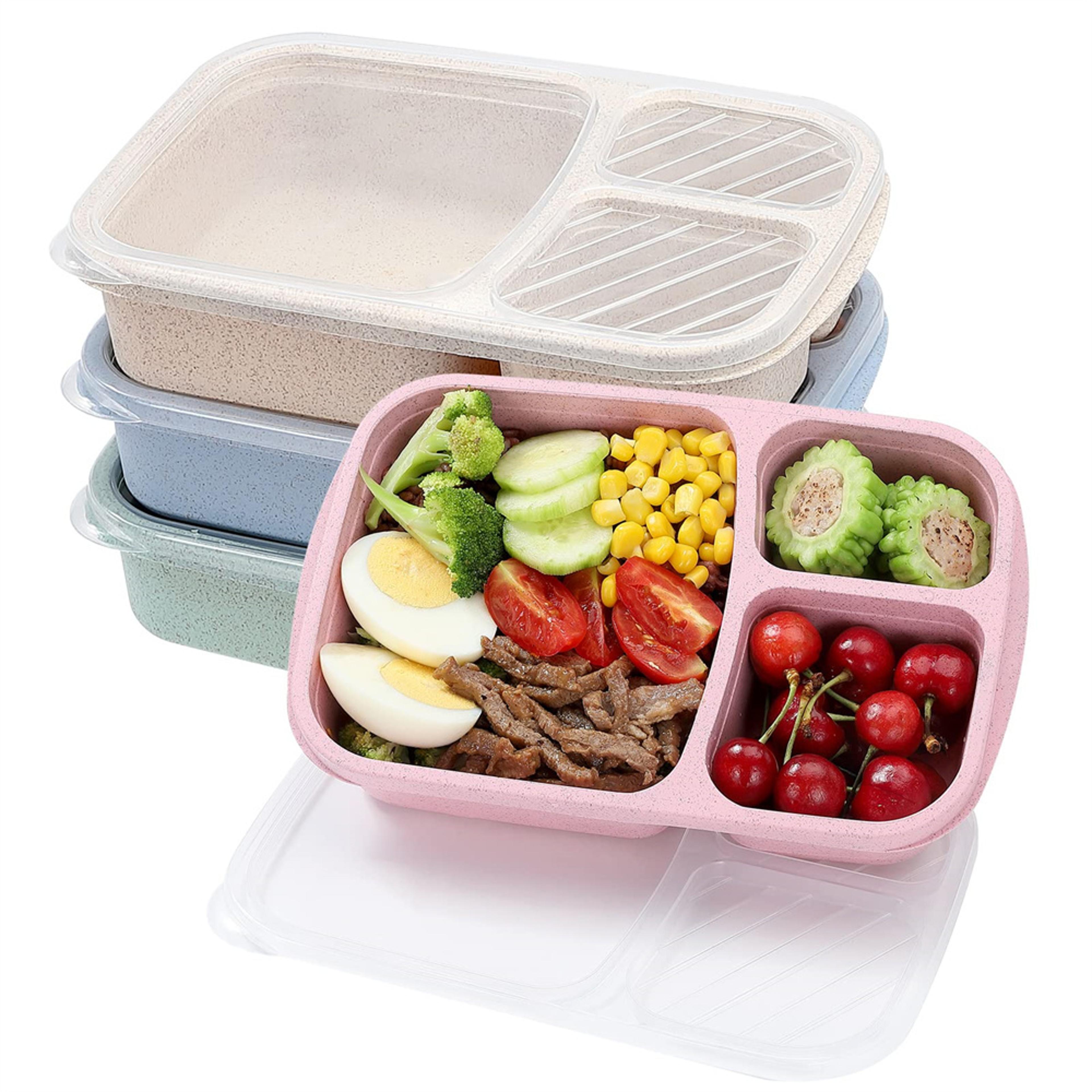 eco wheat straw bento lunch box set compartment meal prep containers