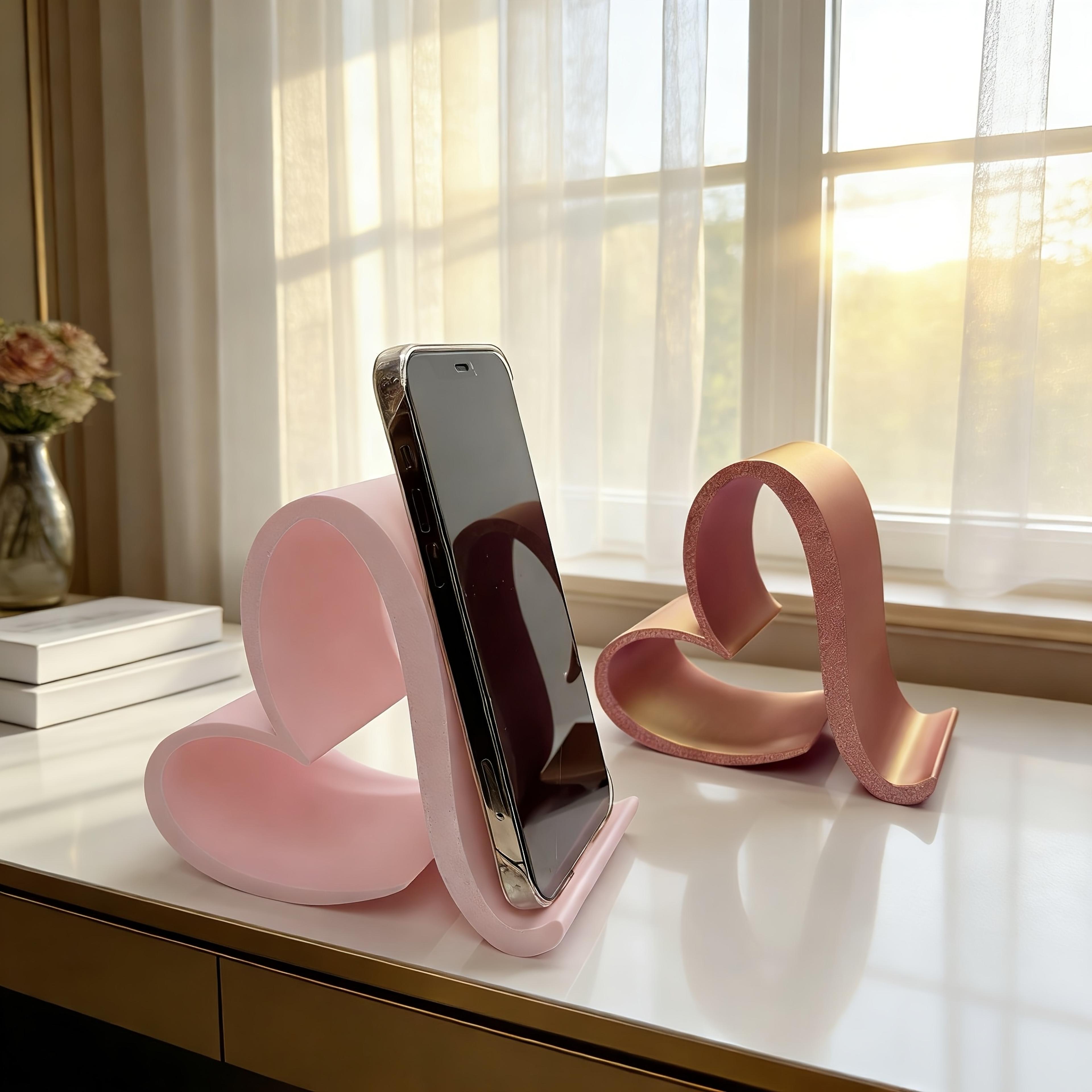 heart phone stand cute desk holder for phones tablets romantic gift decor