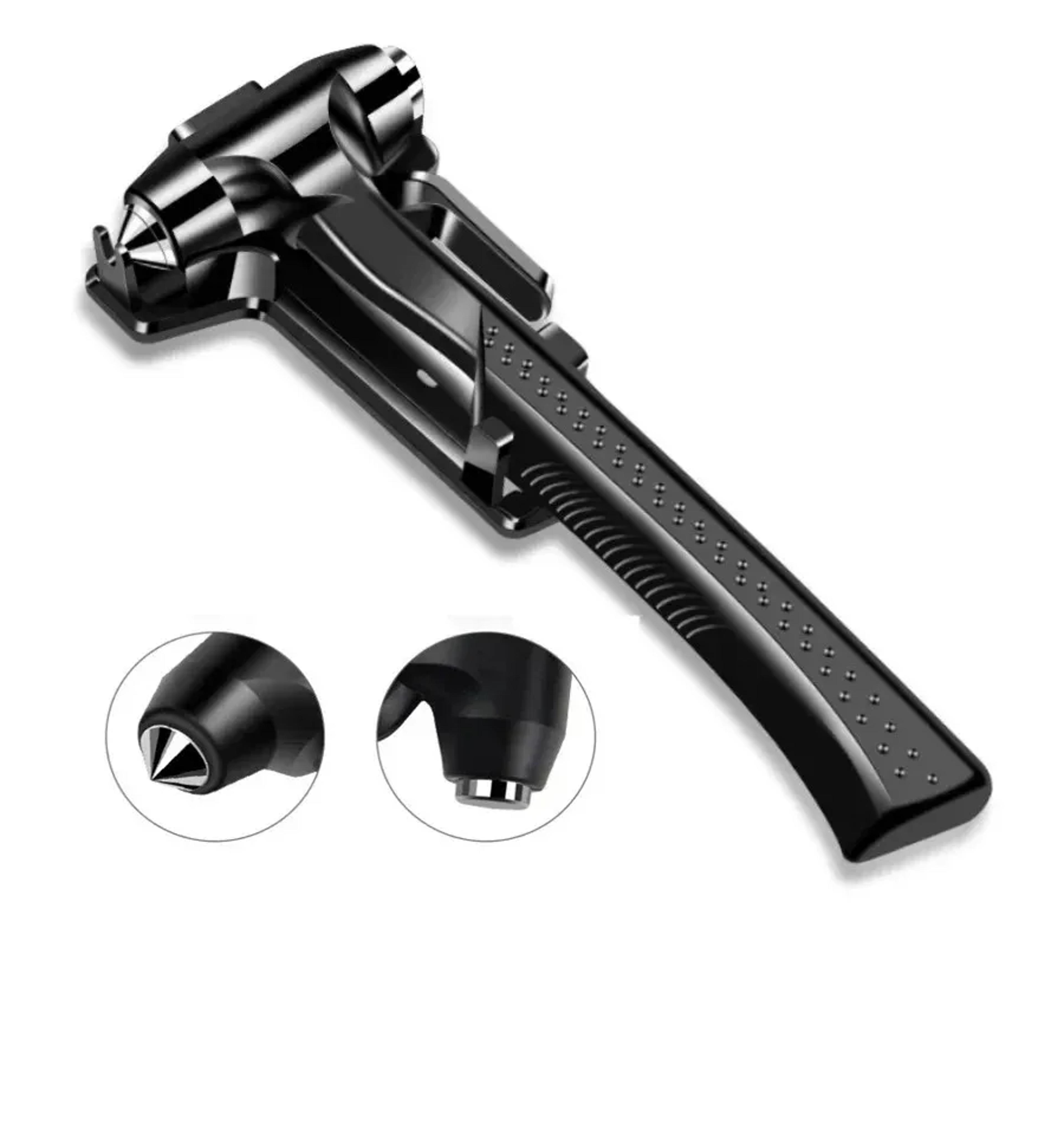 car safety hammer with window glass breaker & seat belt cutter