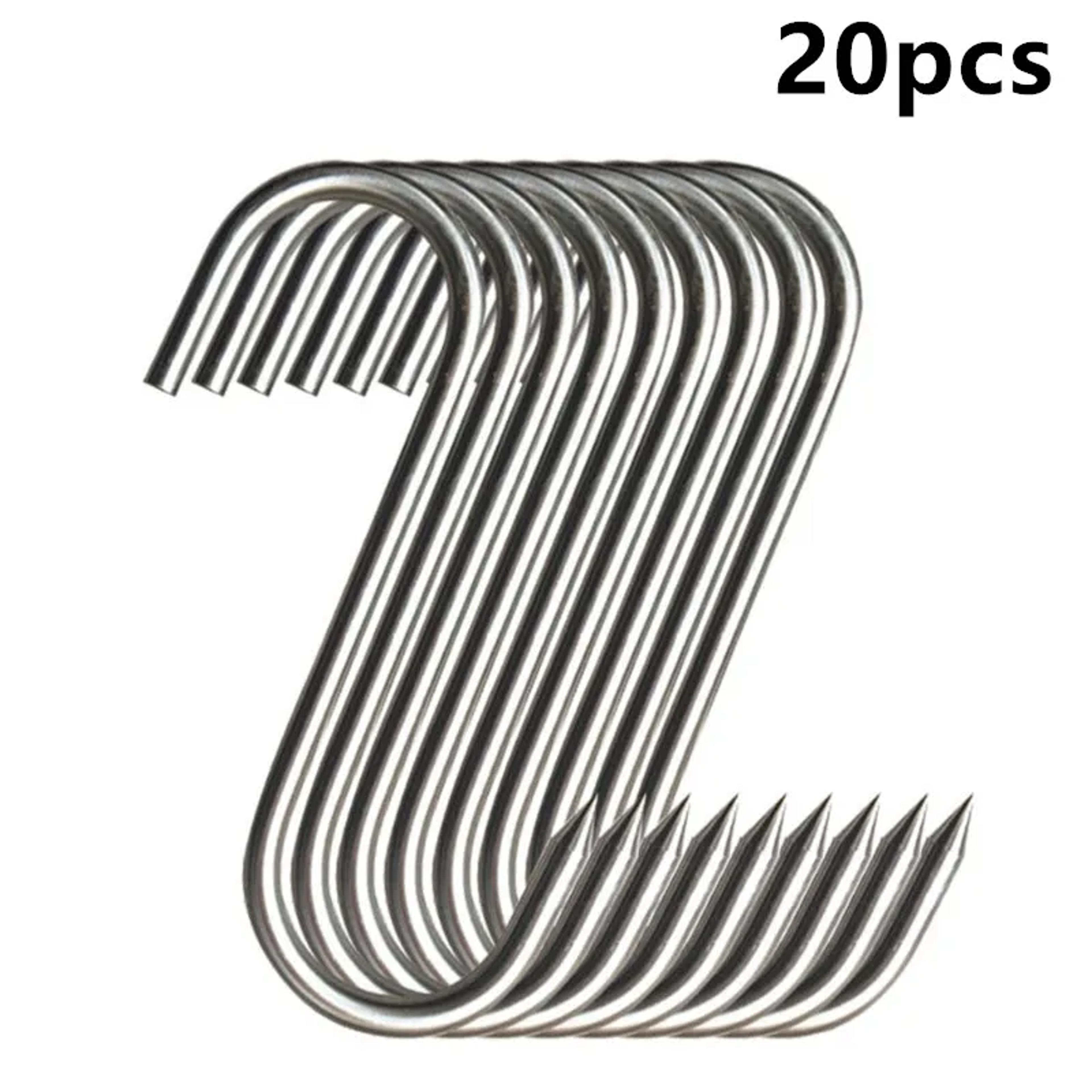 heavy duty stainless steel s hooks for meat & kitchen utensils sharp tip hanging hooks