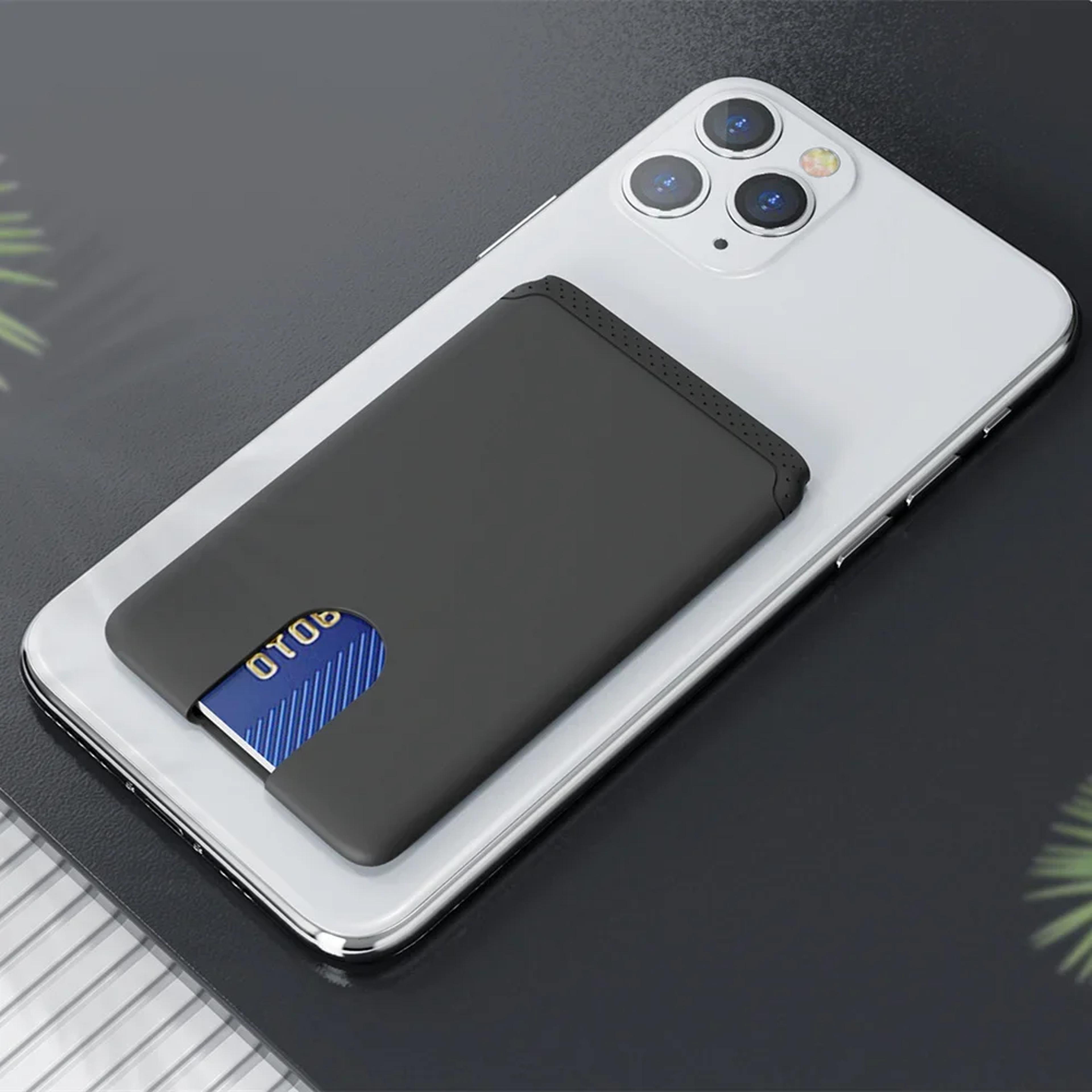 soft silicone phone wallet holder with adhesive for iphone & android cards