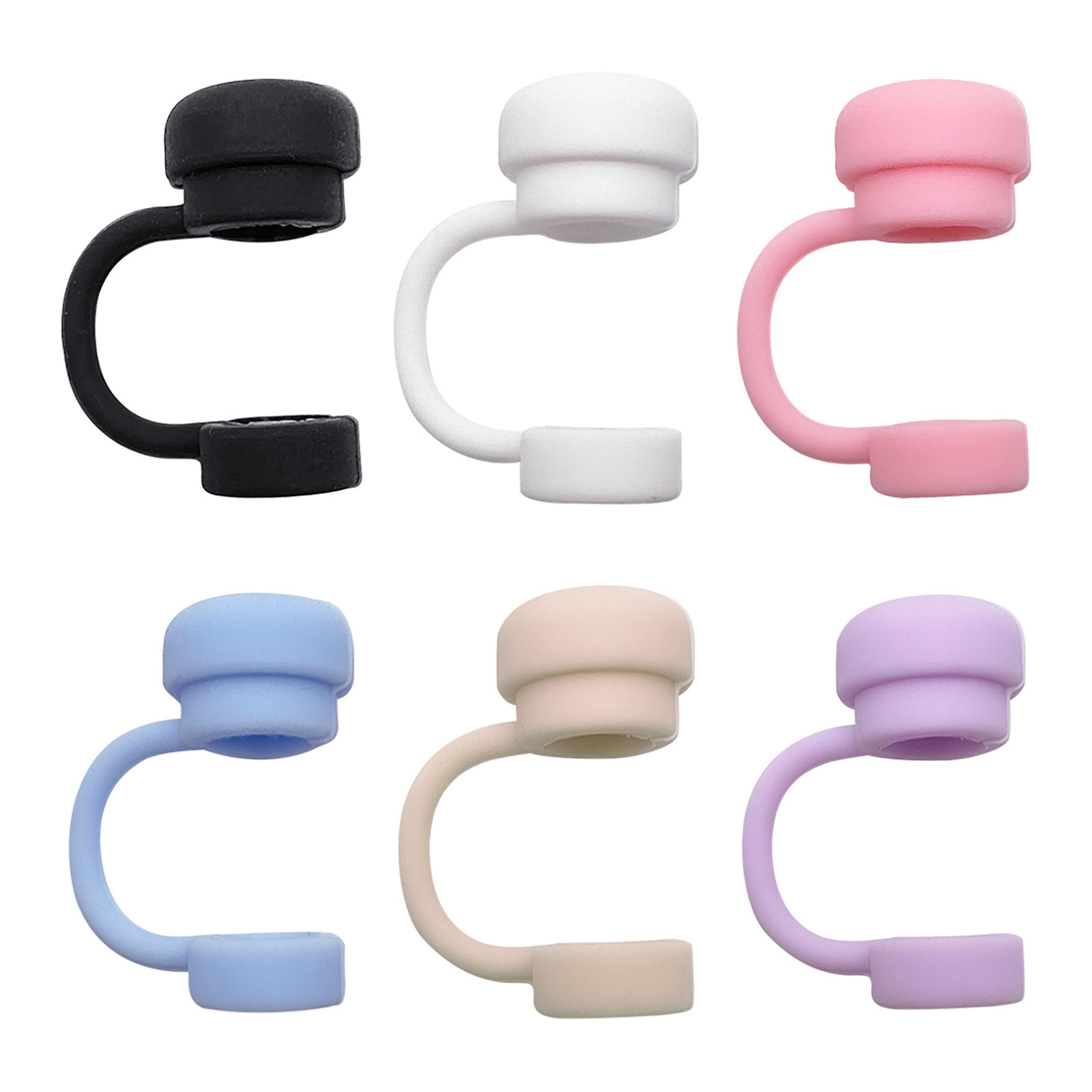 reusable silicone straw covers for stanley cup leak proof dust proof straw caps set