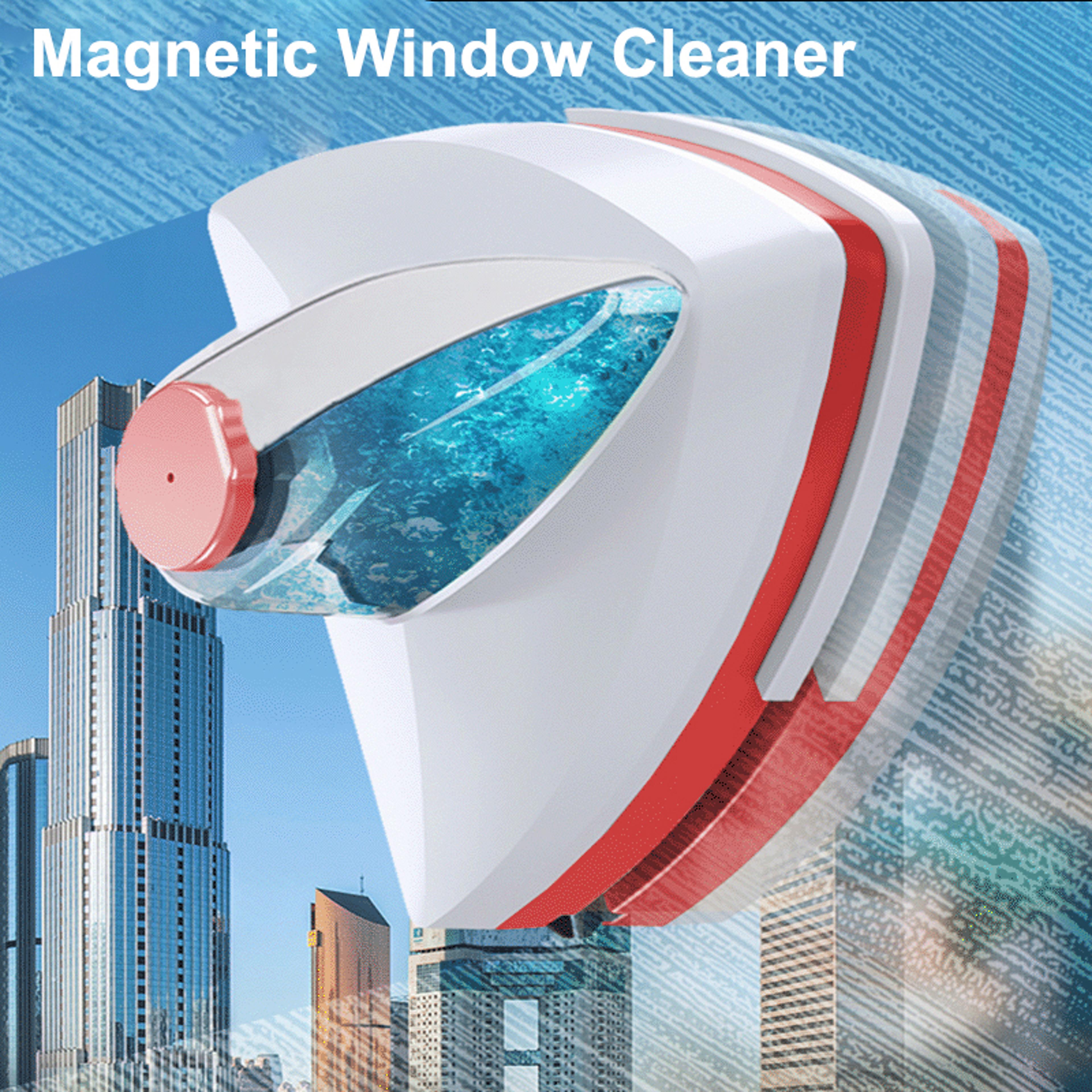magnetic double sided window cleaner brush for streak free glass cleaning