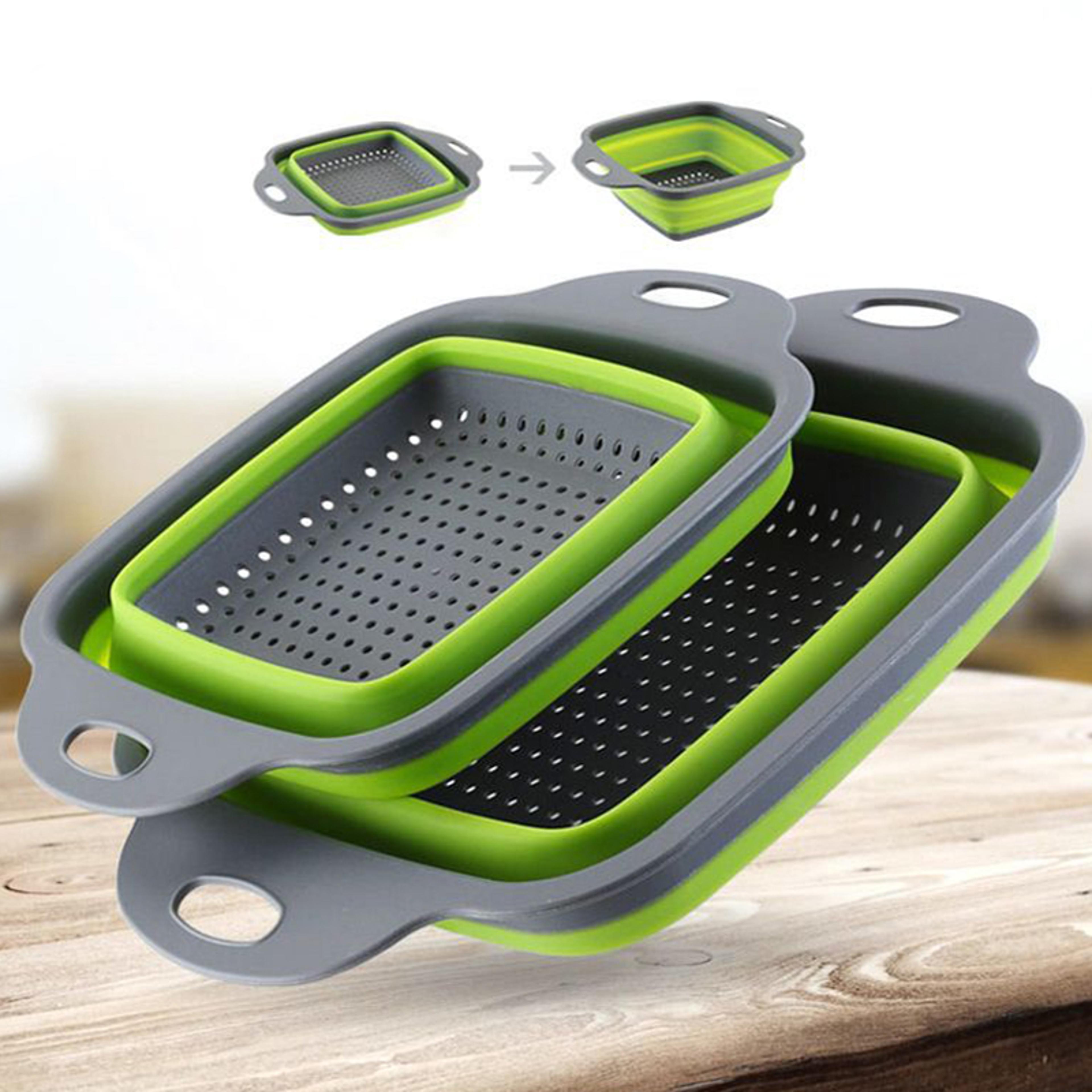 collapsible vegetable washing basket portable foldable colander with drain filter