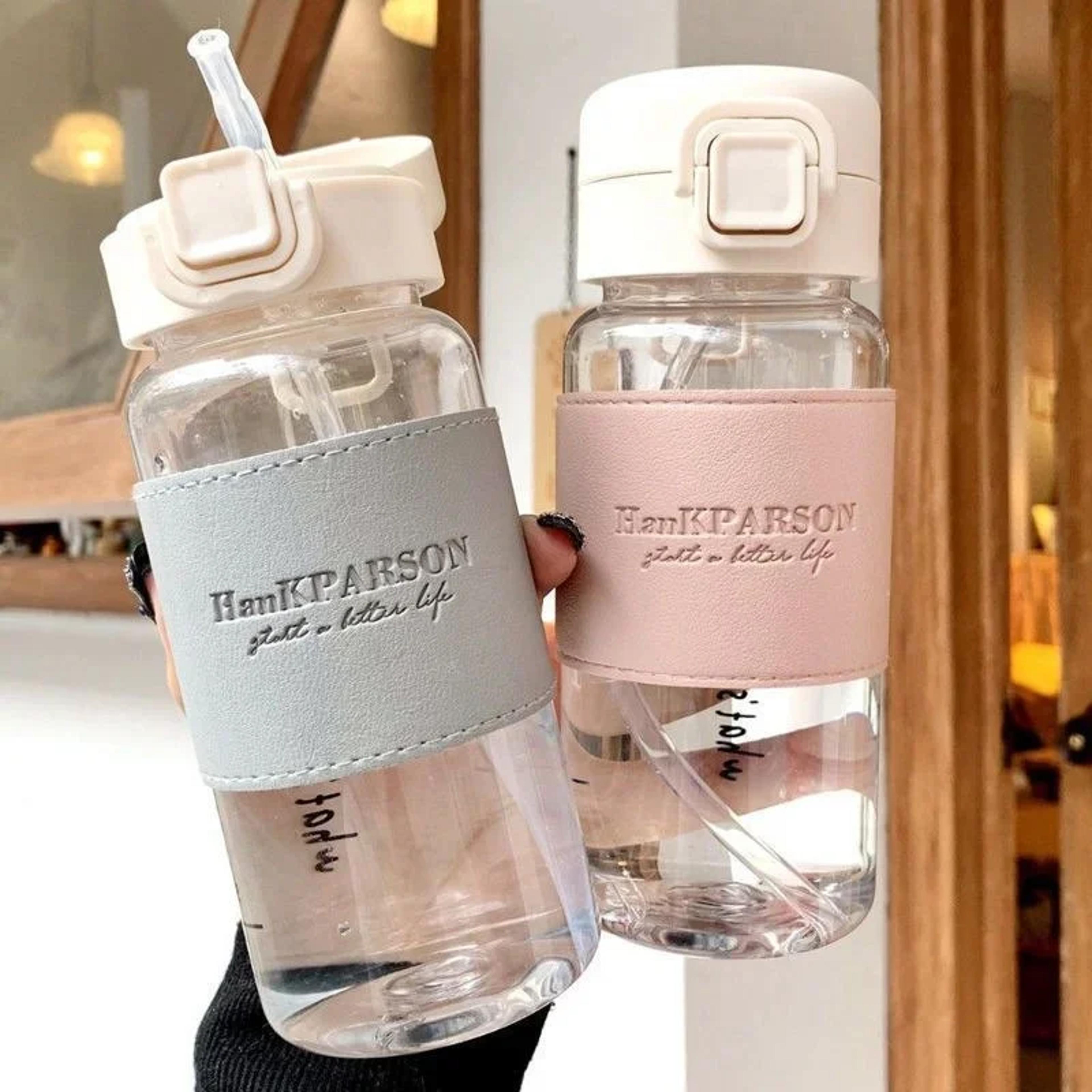 portable water bottle with straw leak proof travel drink bottle
