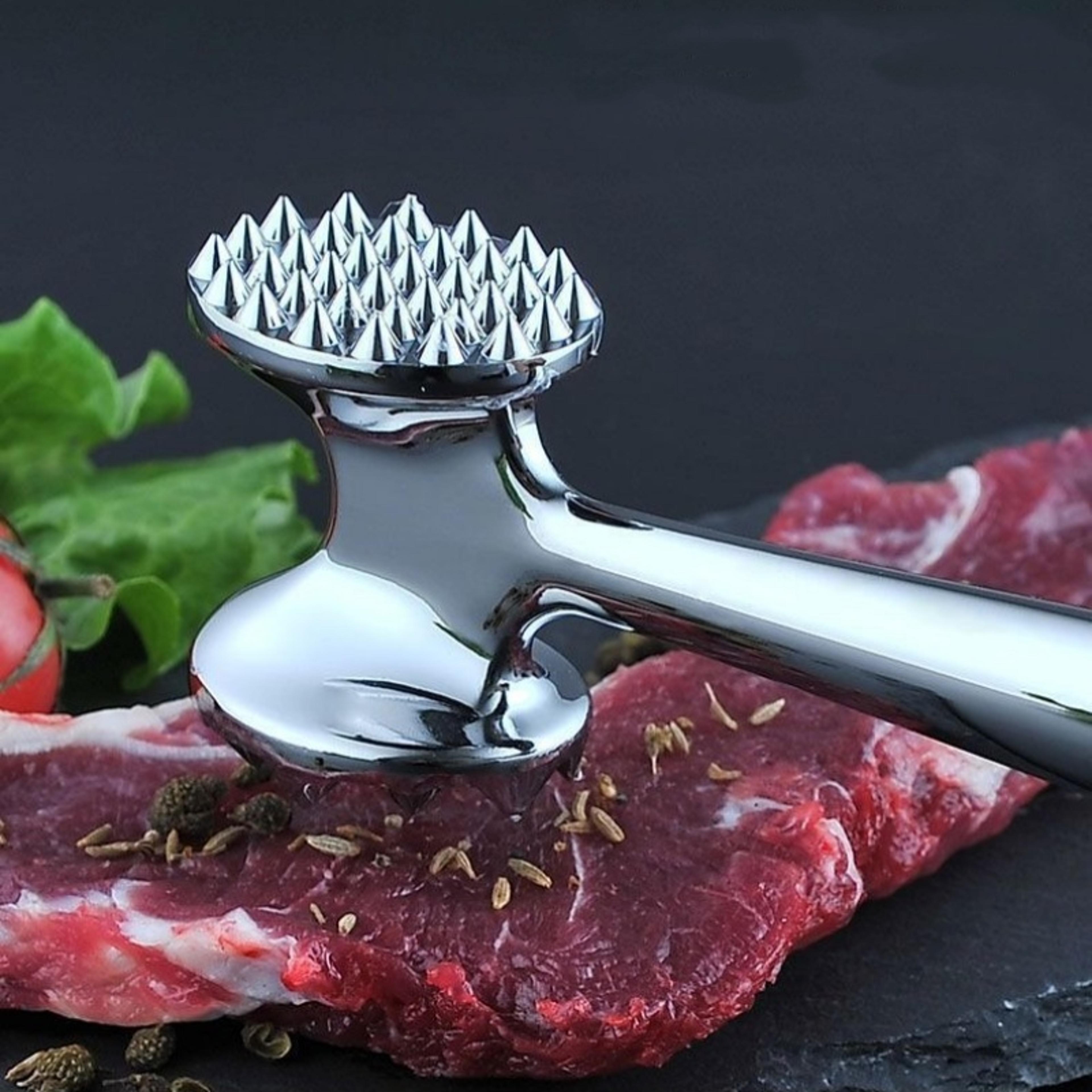 double sided meat tenderizer hammer for juicy steaks & perfect cuts