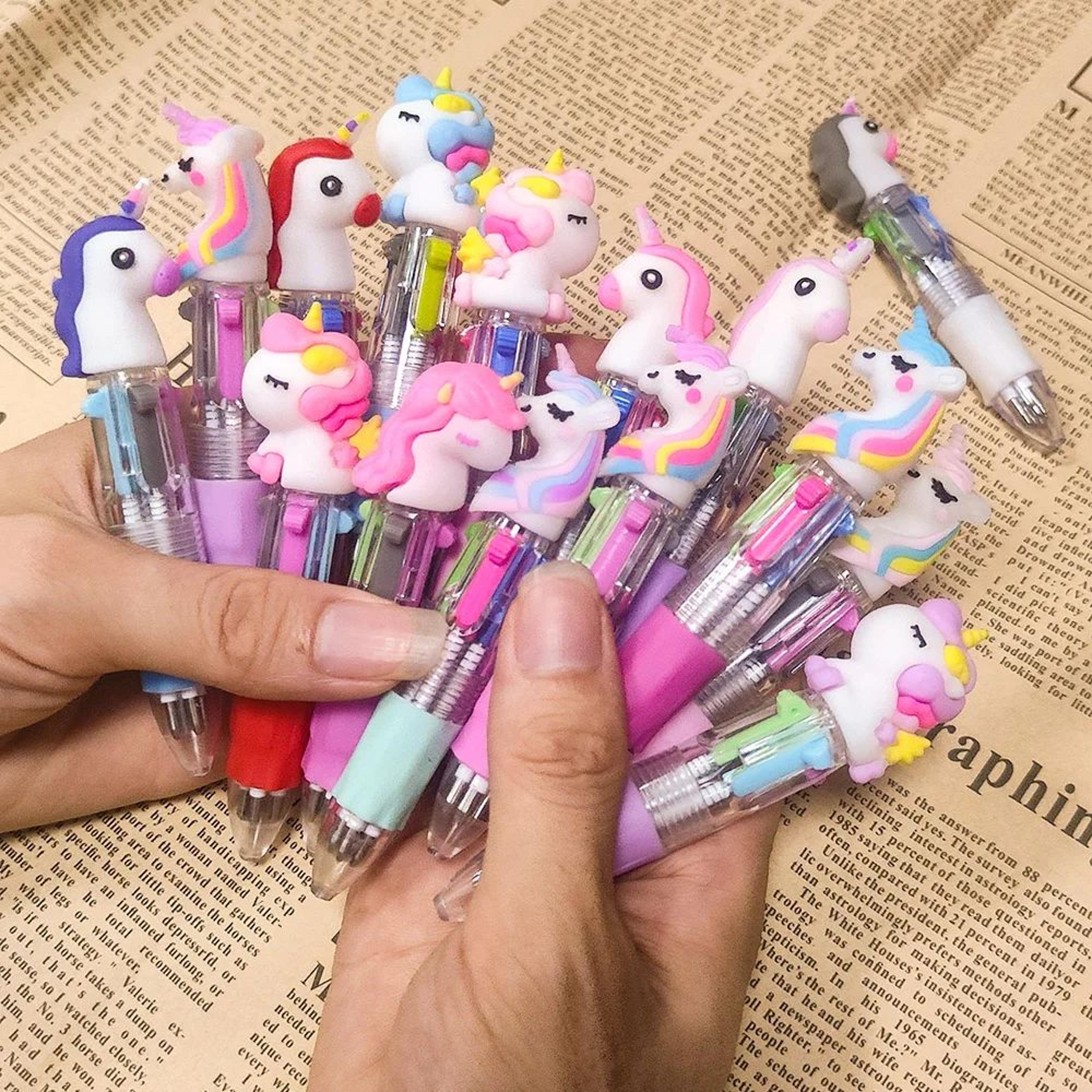 unicorn multicolor pen set kawaii pens set for school office and gifts