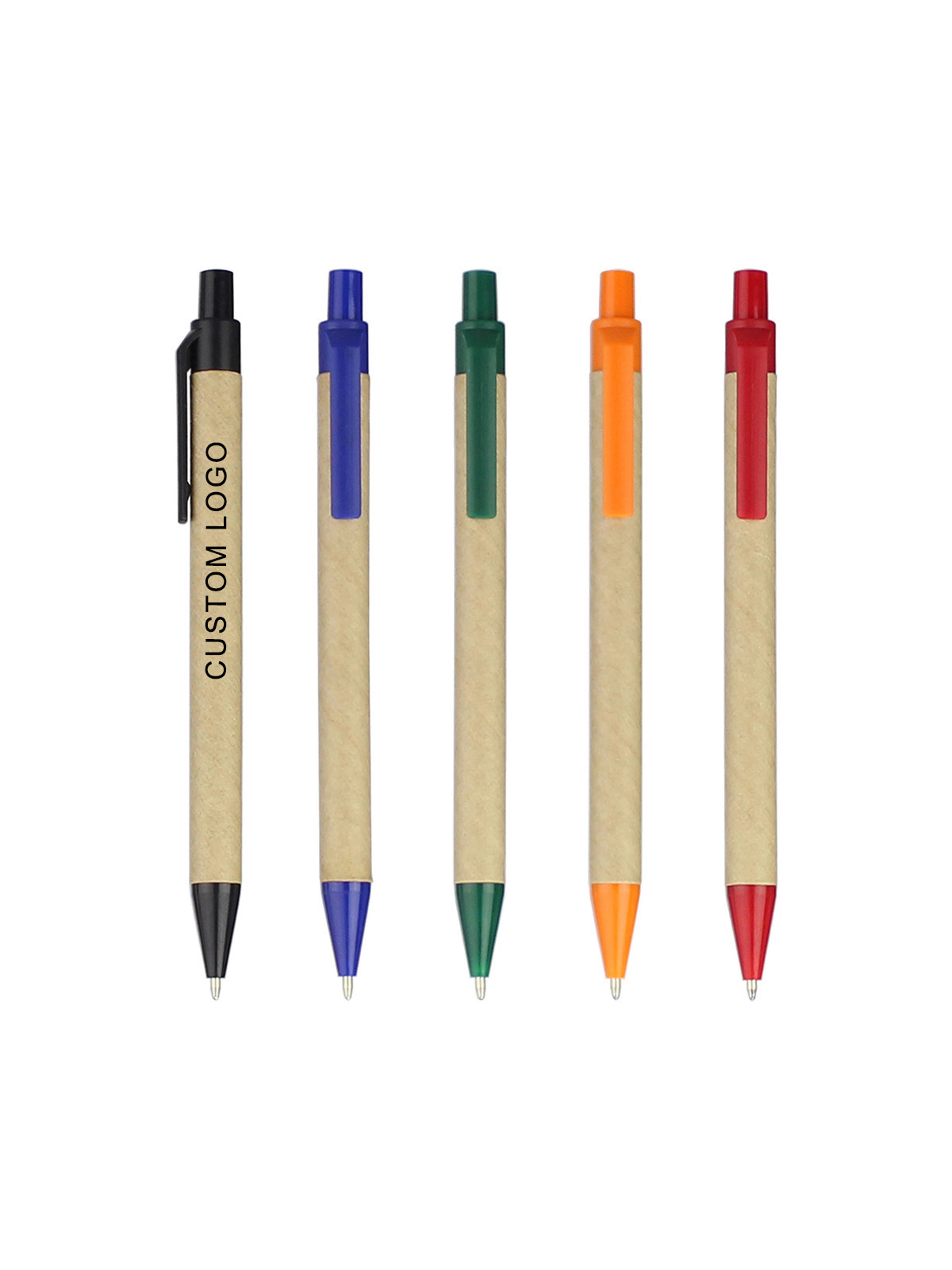 eco friendly recycled paper pen custom logo ballpoint promotional gift