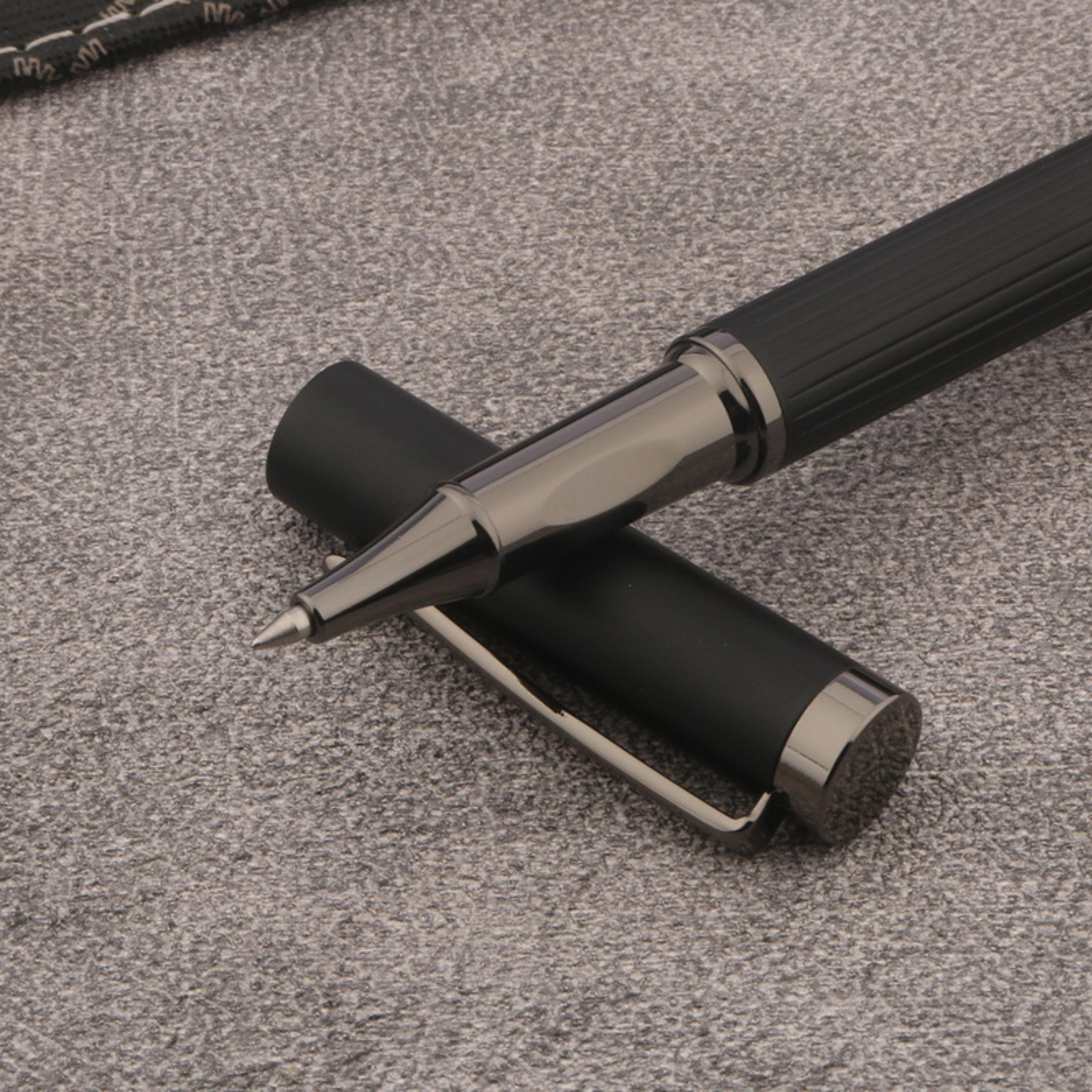 matte black roman column luxury metal pen premium ballpoint writing pen