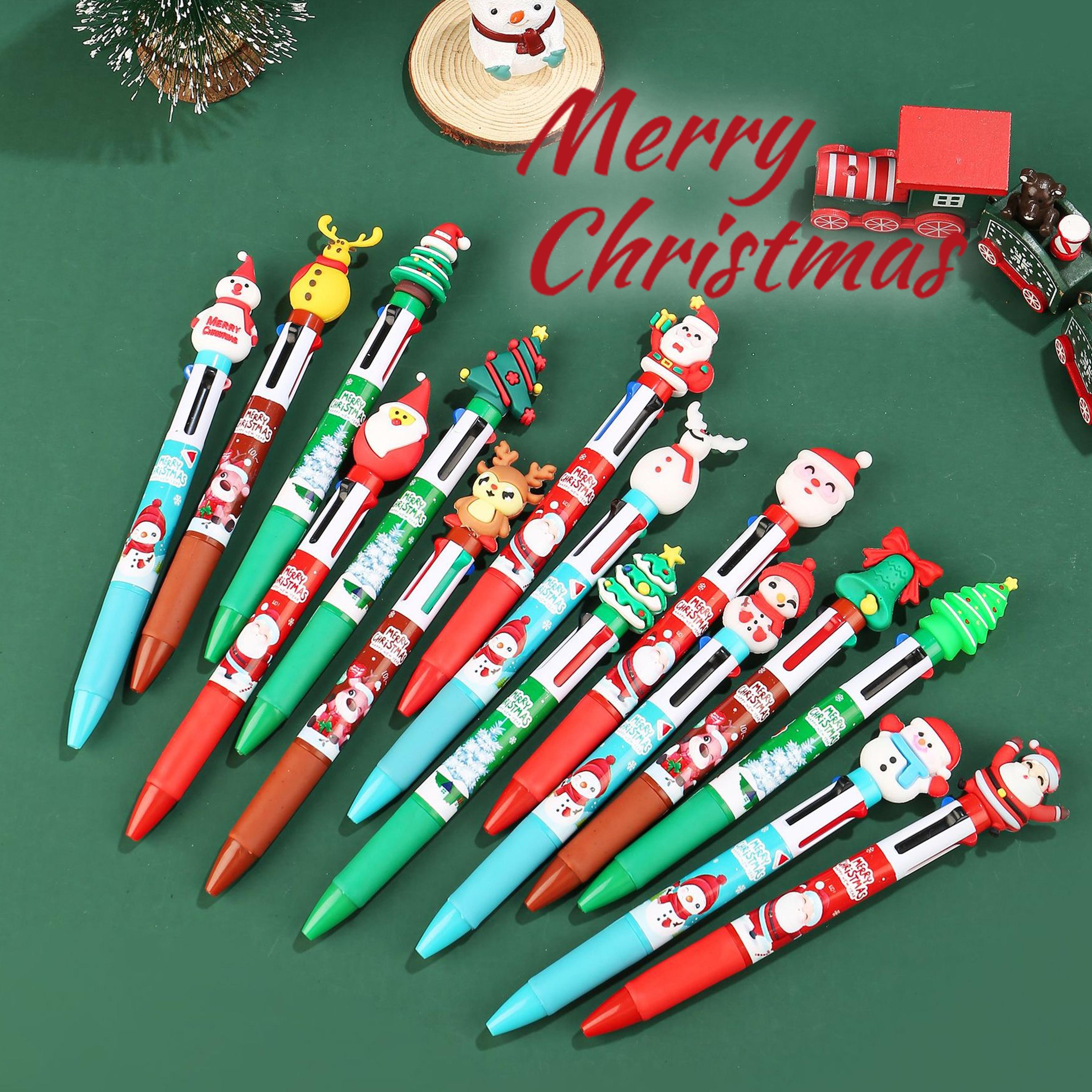 pack christmas multicolor pens set cute santa & reindeer christmas pens for kids gifts