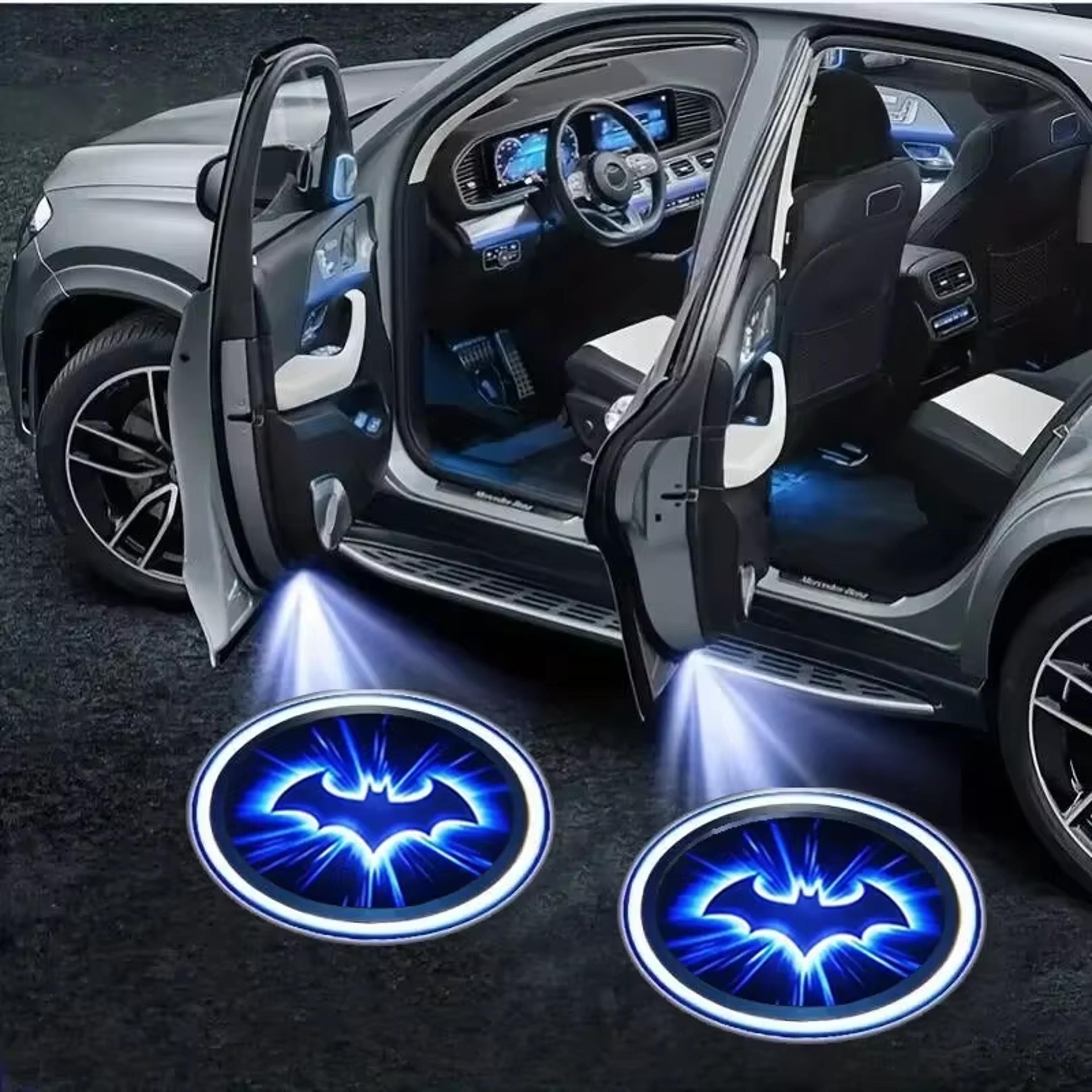 premium bat logo wireless car door projector lights universal led welcome lights