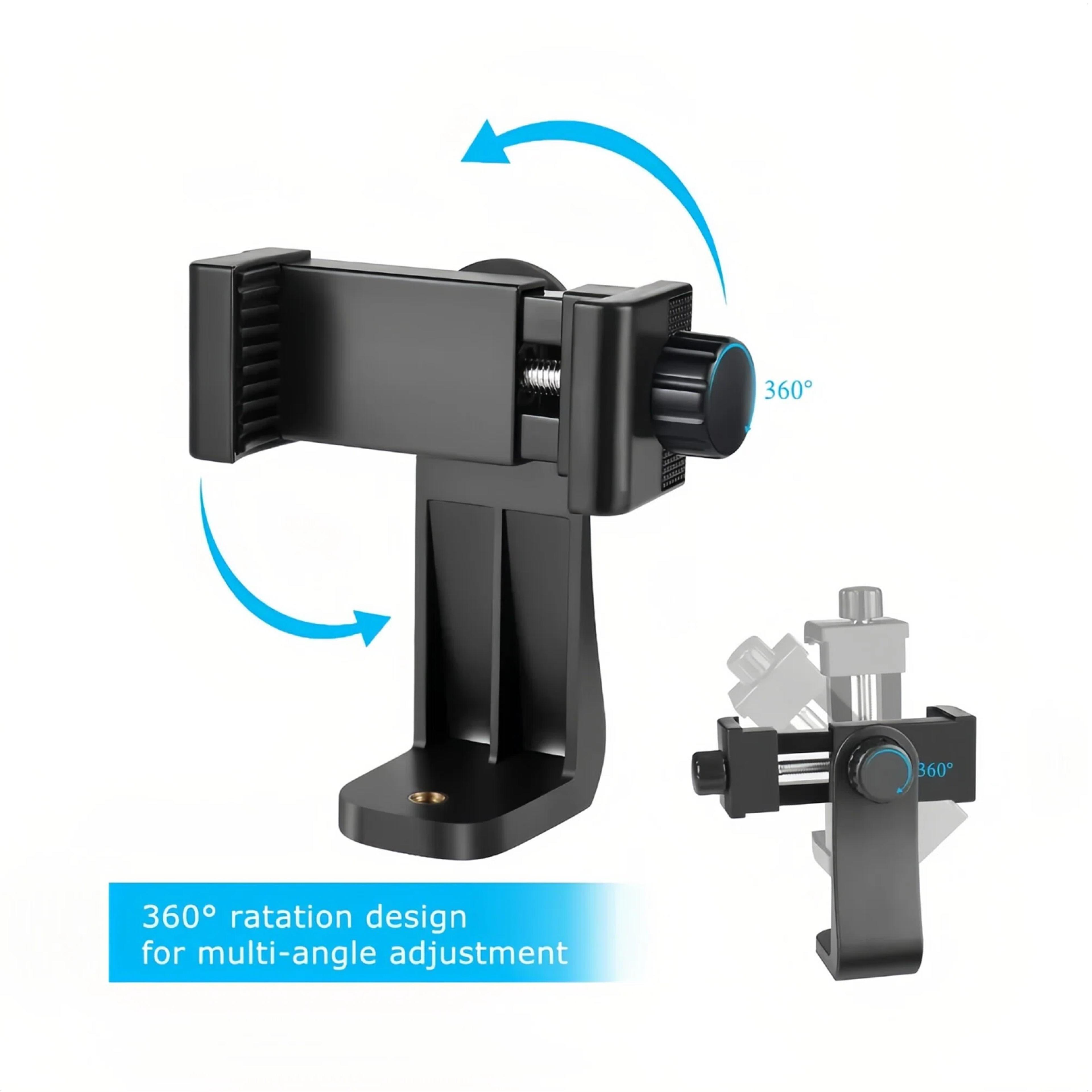 universal phone tripod mount adapter with rotation and screw