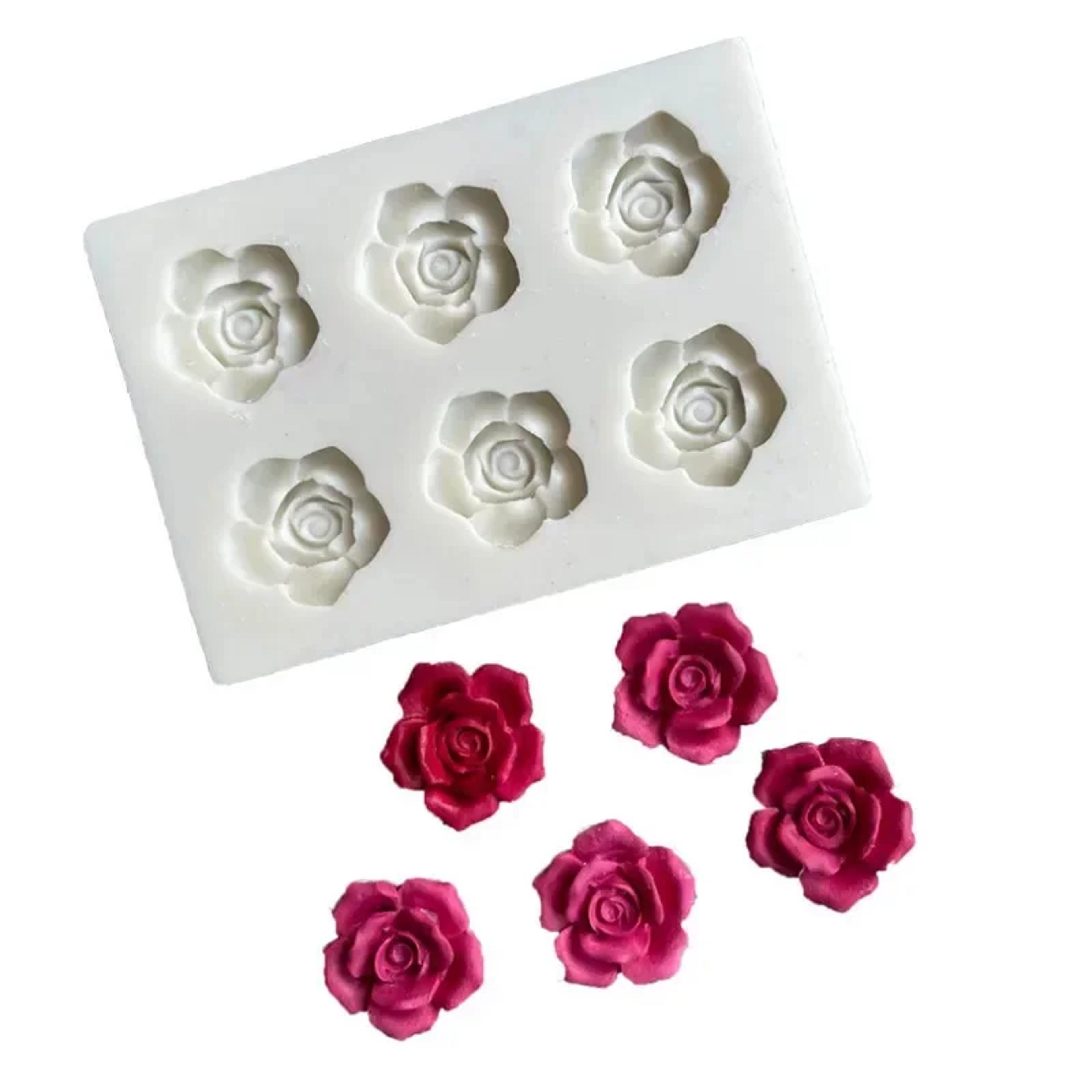 rose silicone mold for resin, fondant & chocolate diy flower craft mold