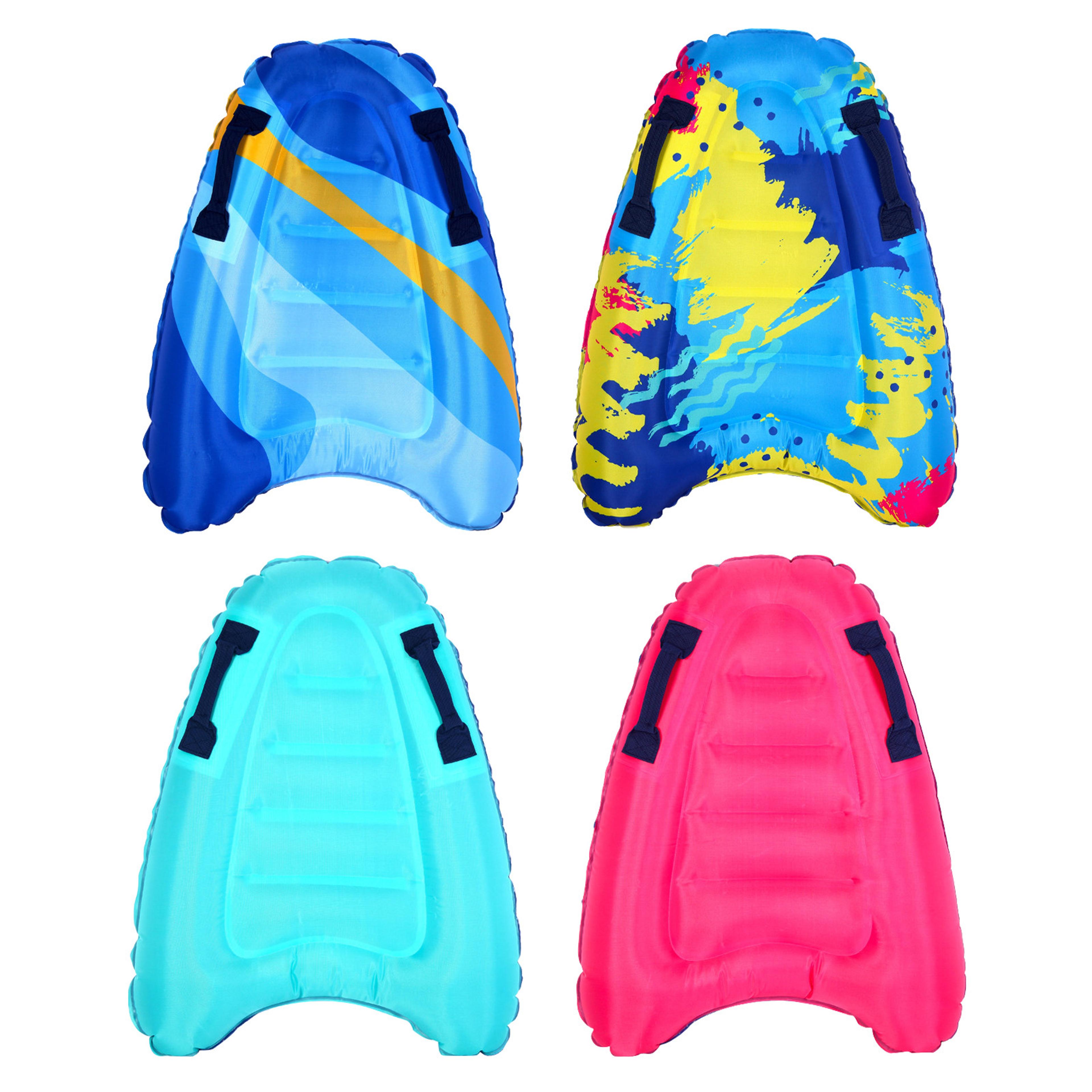 inflatable body board with handles for kids & adults portable surf float kickboard