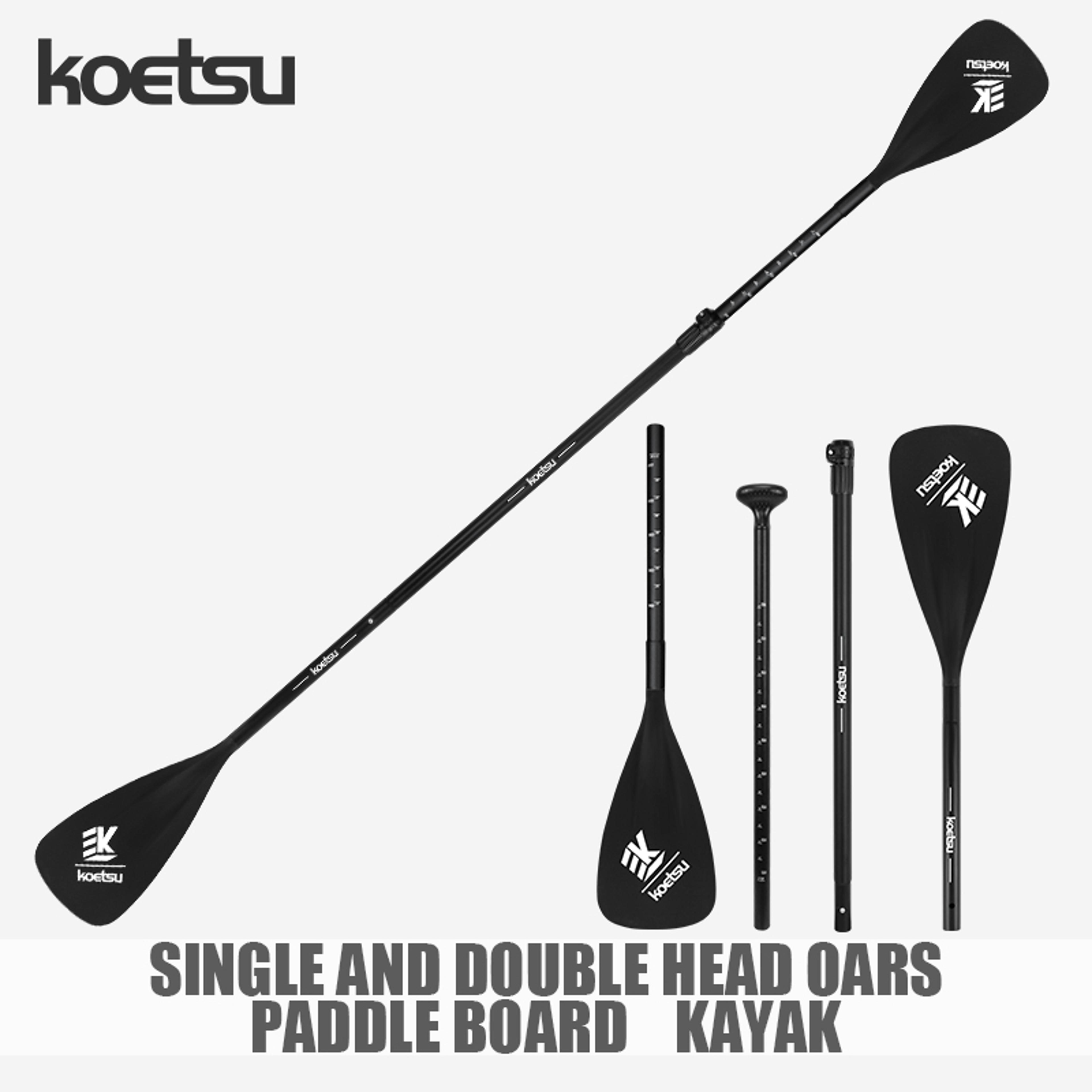 koetsu adjustable sup paddle lightweight aluminum alloy kayak paddle convertible oar
