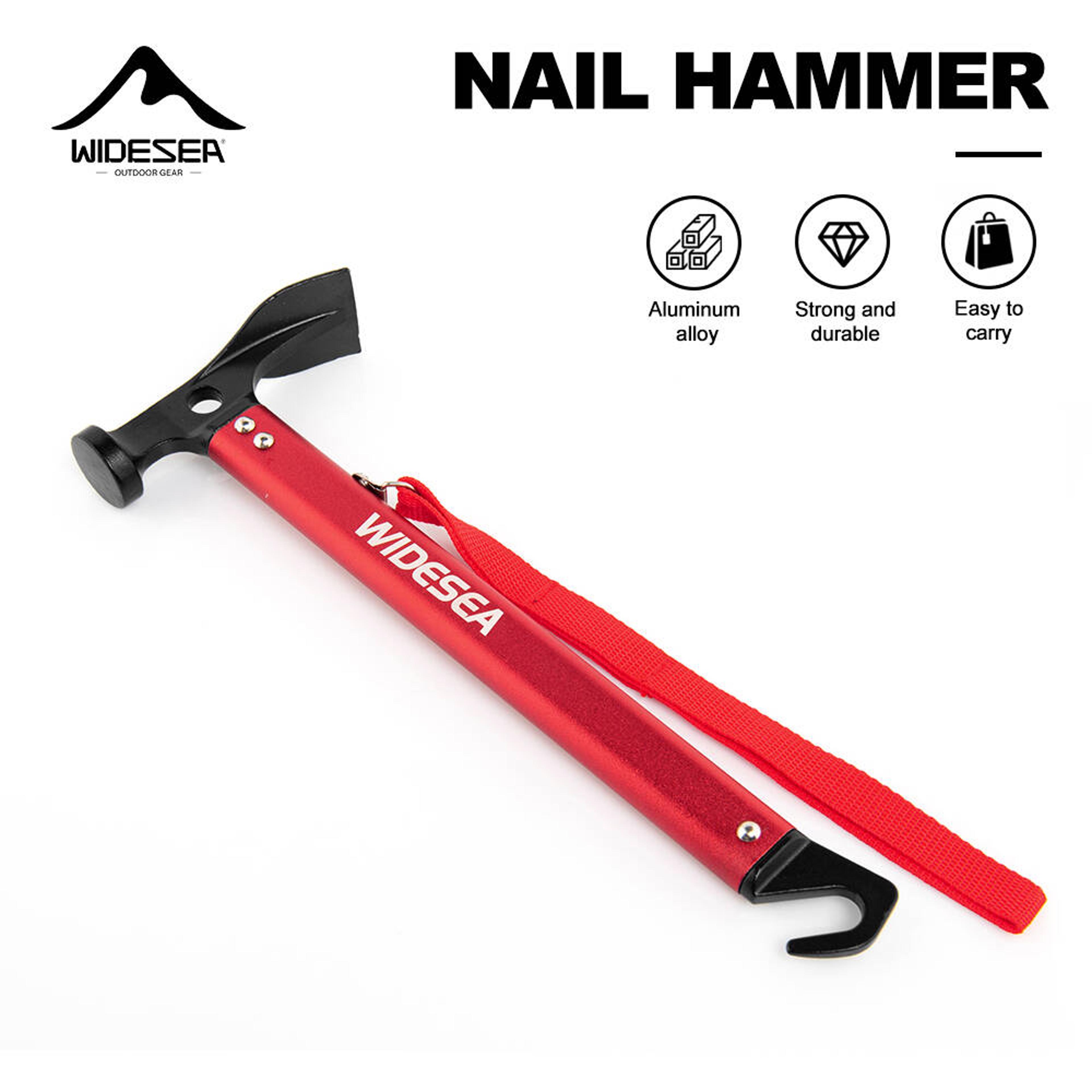 widesea ultralight camping hammer multi tool tent stake driver