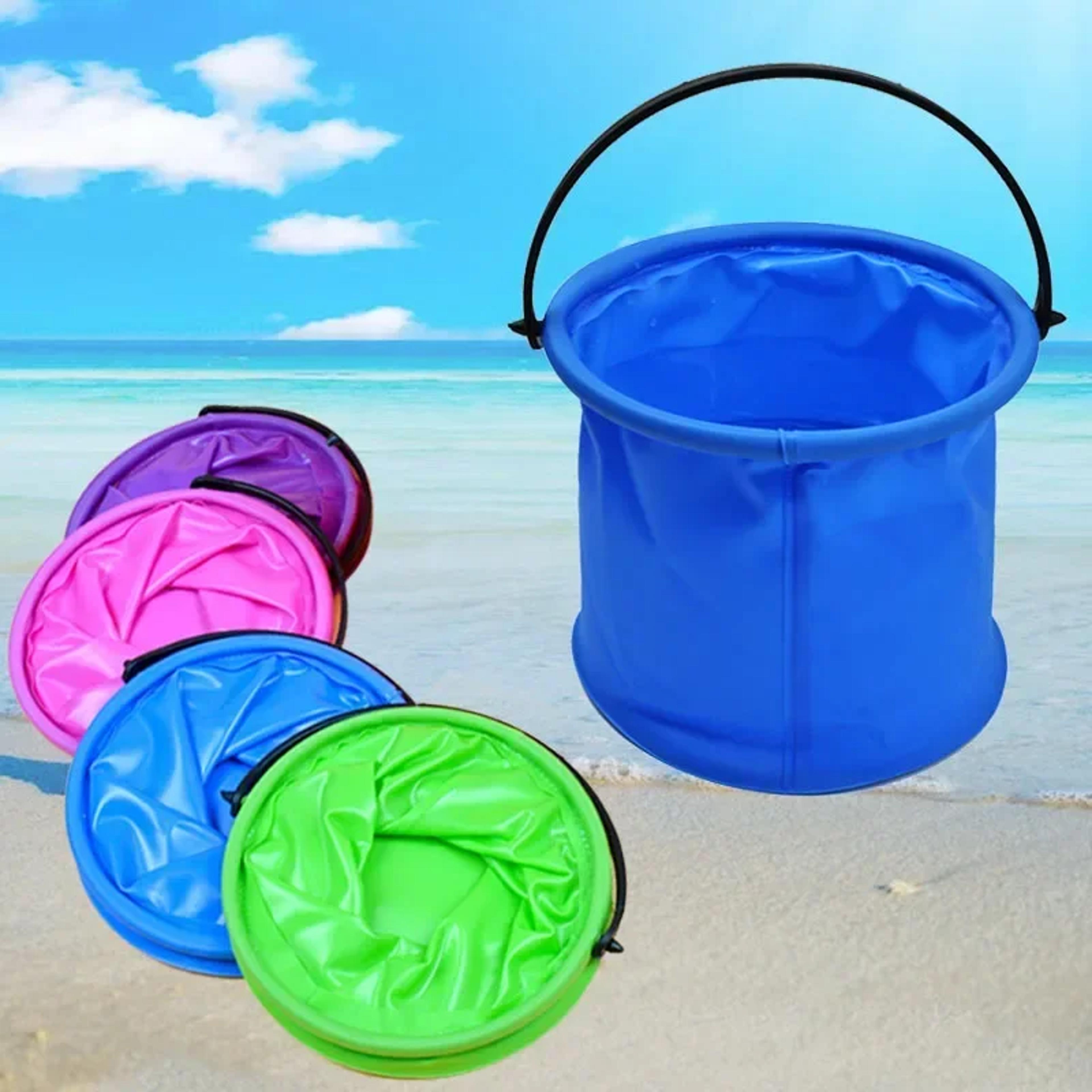 collapsible kids sand bucket toy portable beach play bucket for travel and outdoor fun