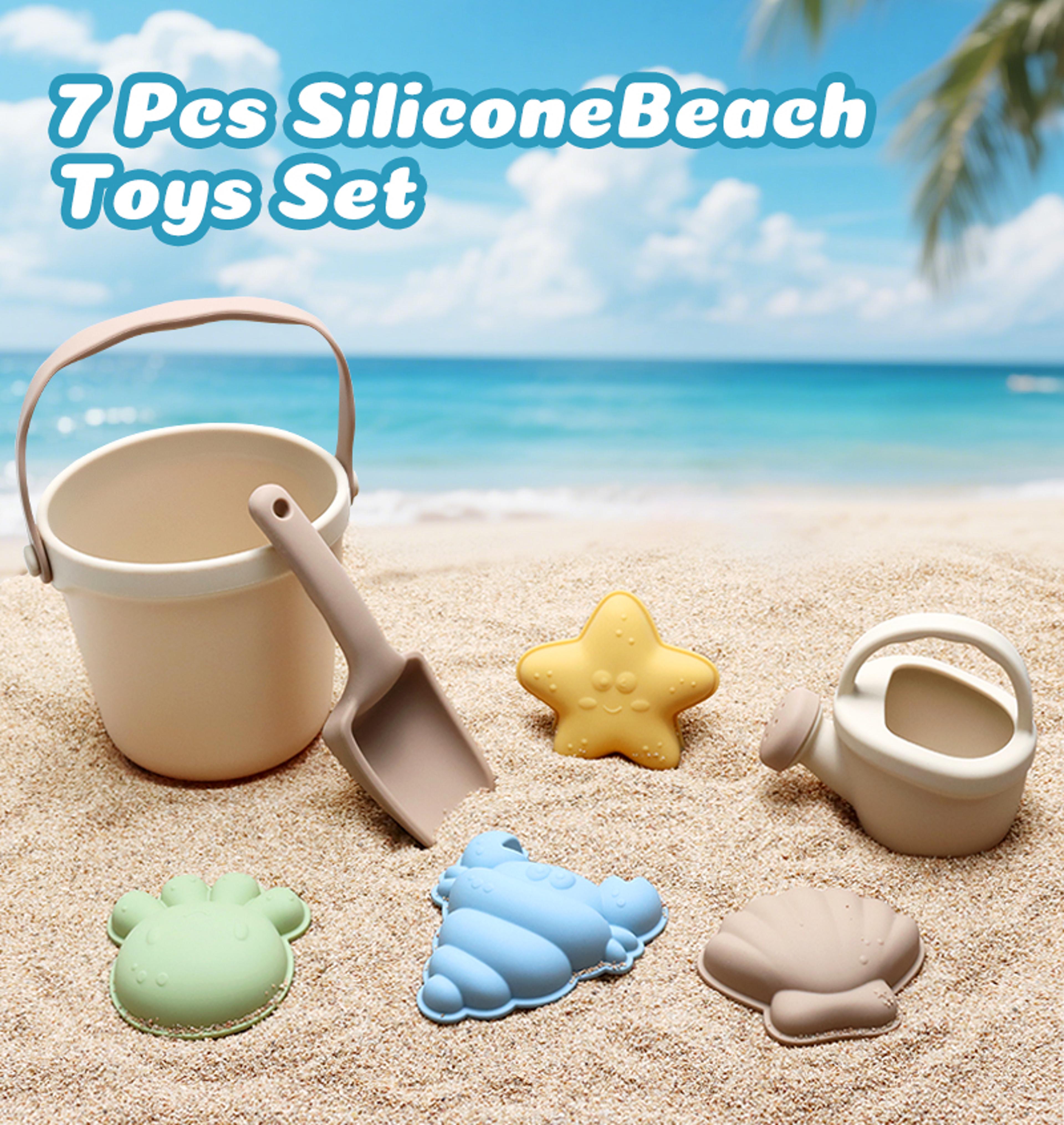 kids beach toy set with silicone sand molds creative sand castle toys for outdoor play