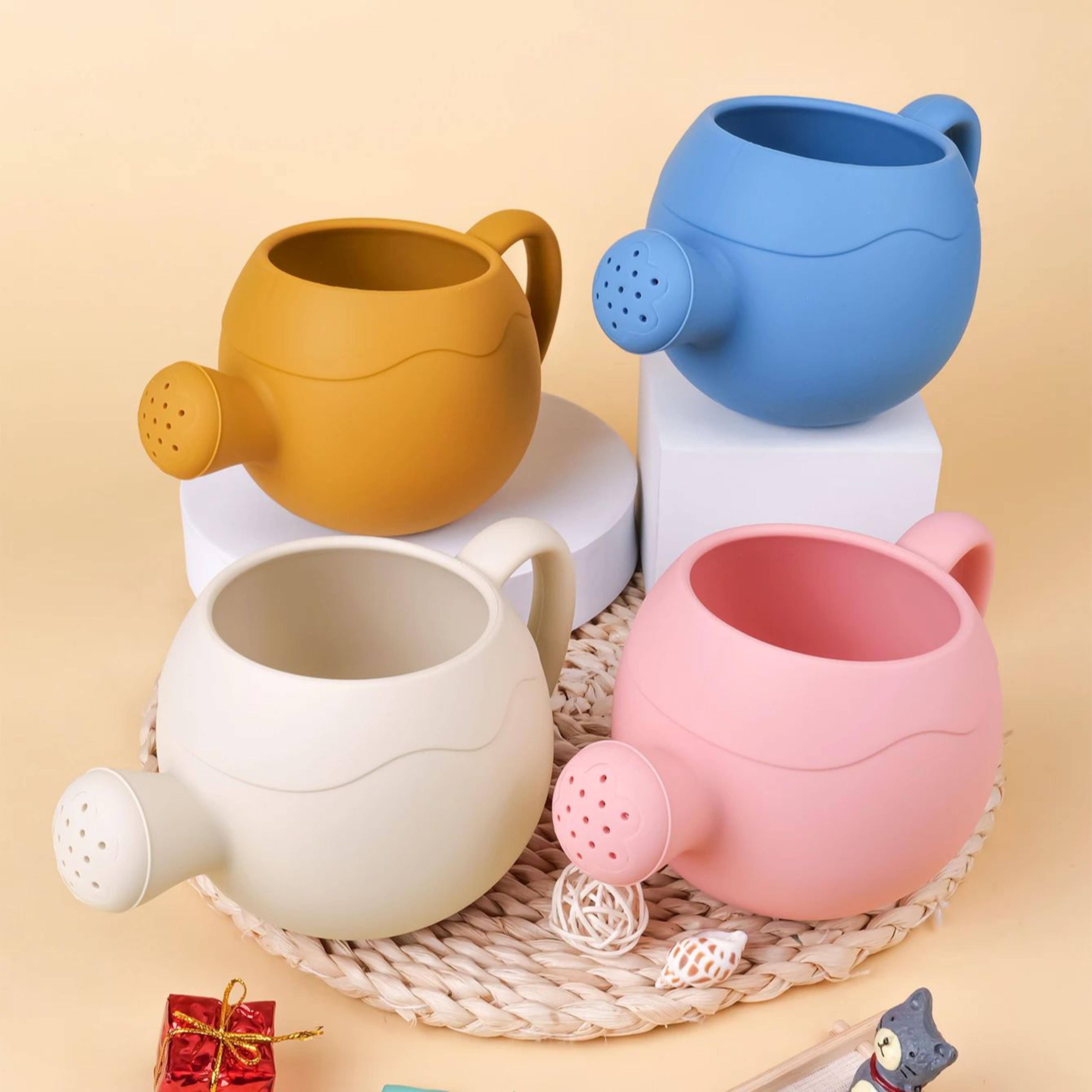 cute cartoon kids watering can silicone bath spray toy for garden & beach play