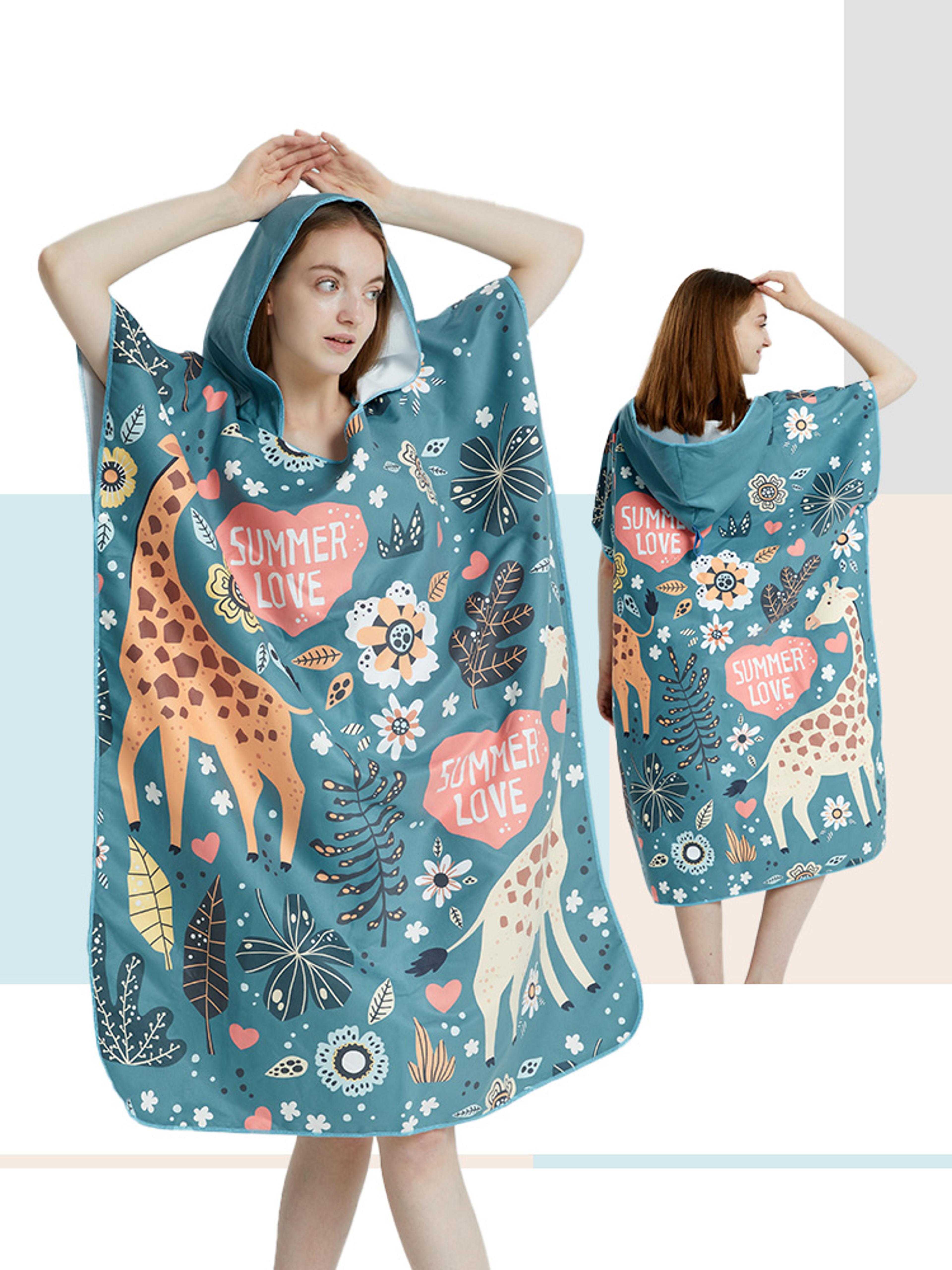 quick dry surf poncho towel hoodie microfiber changing robe for adults