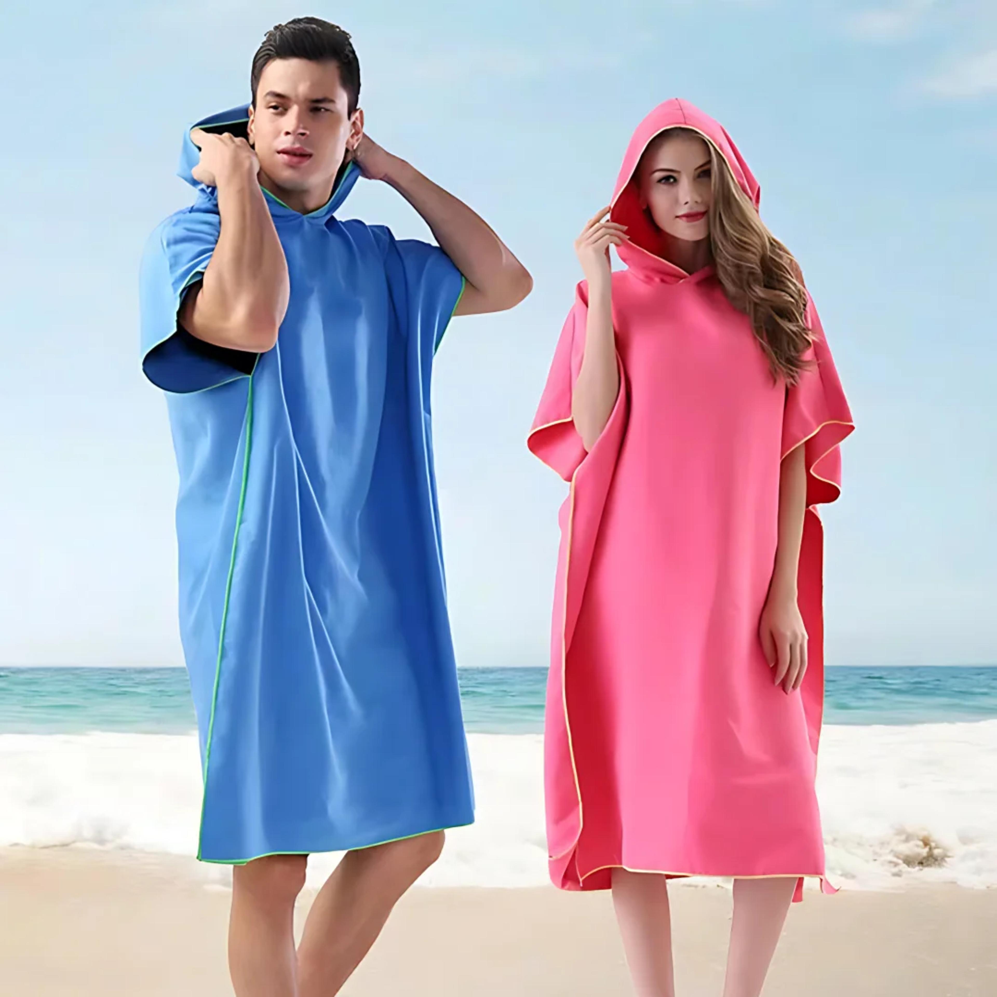 quick dry surf poncho hooded beach towel changing robe for adults