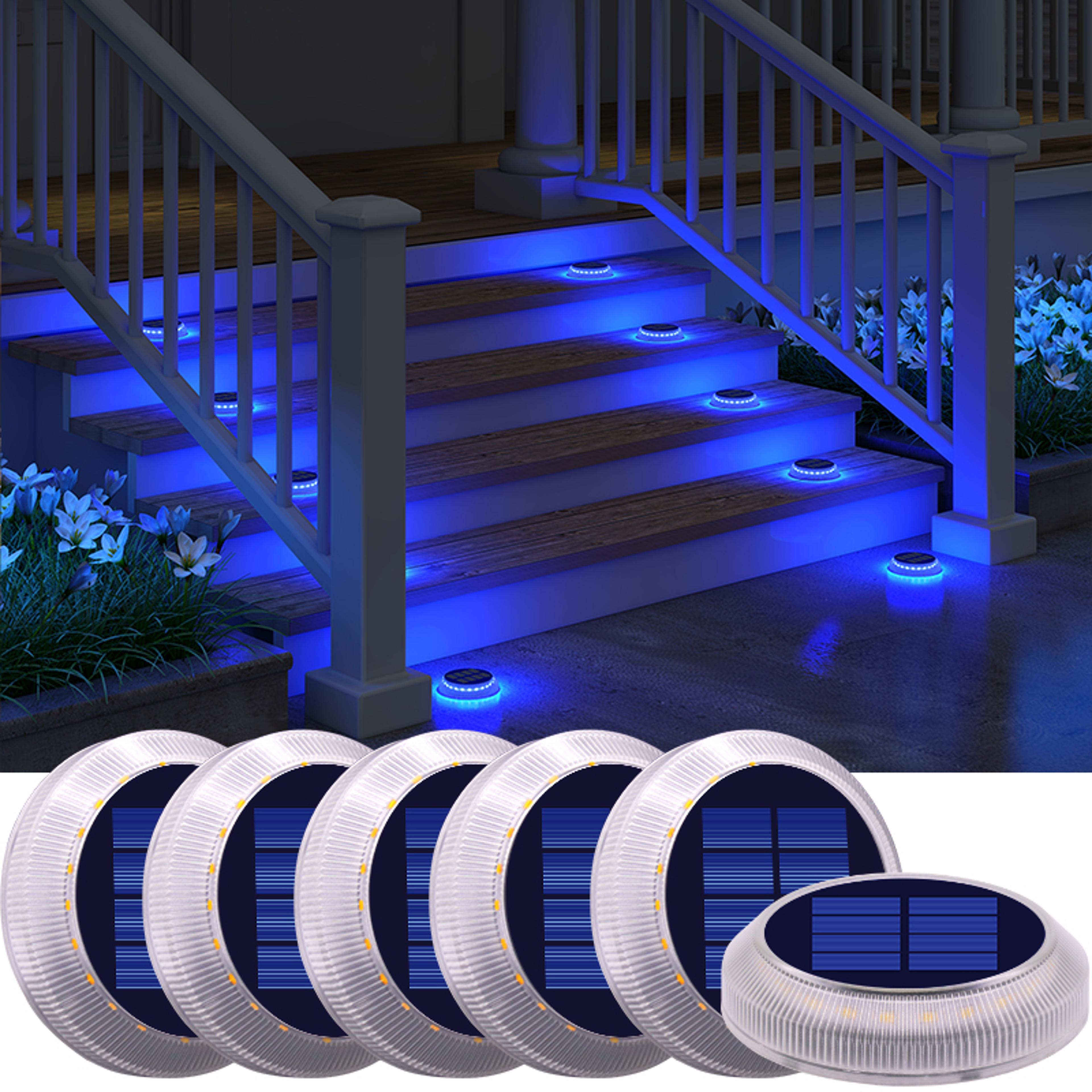 solar driveway lights pack waterproof led deck & pathway lights for outdoor safety