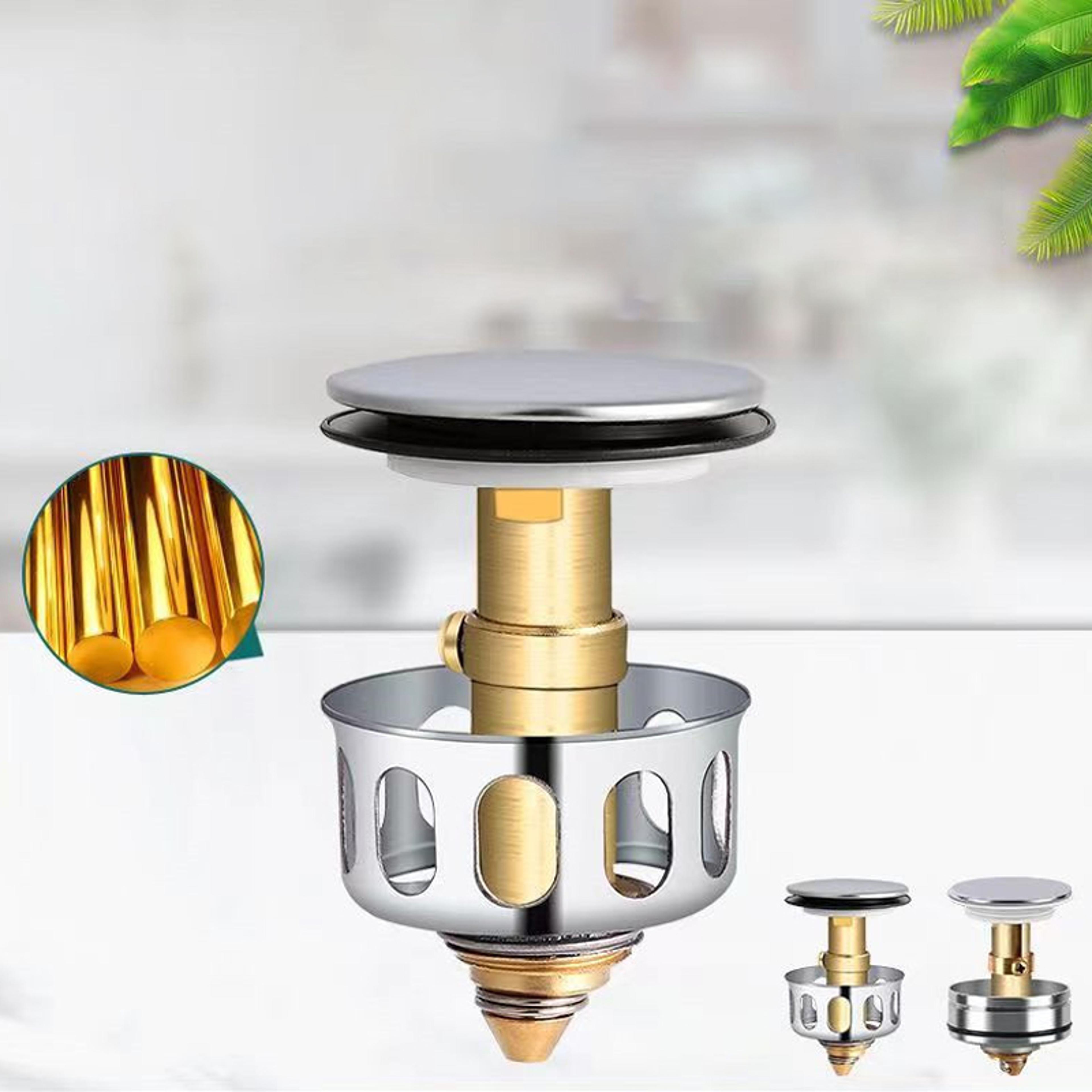 universal pop up sink drain stopper with hair catcher and sink drain filter