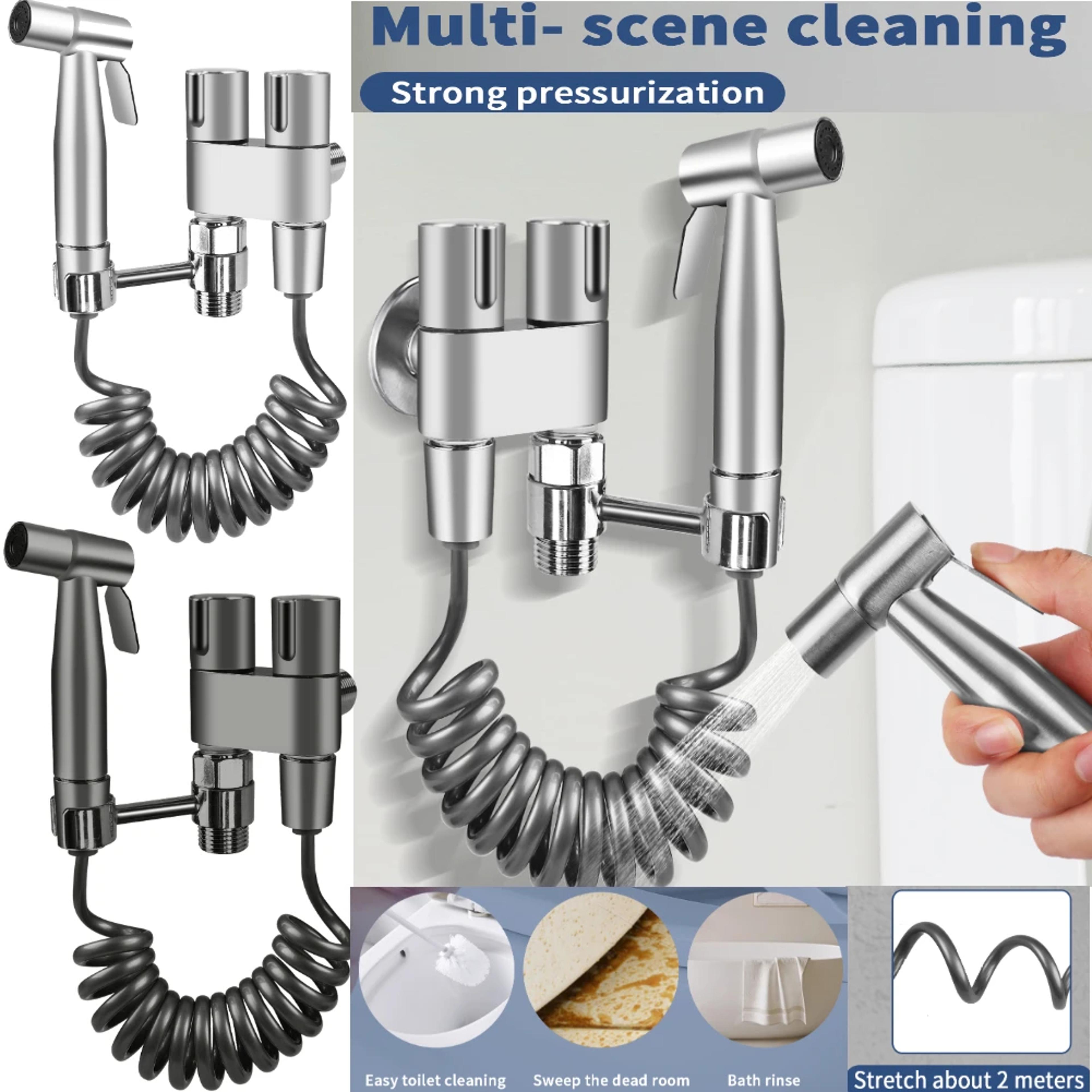 stainless steel handheld bidet sprayer for toilet hygienic bathroom cleaning kit