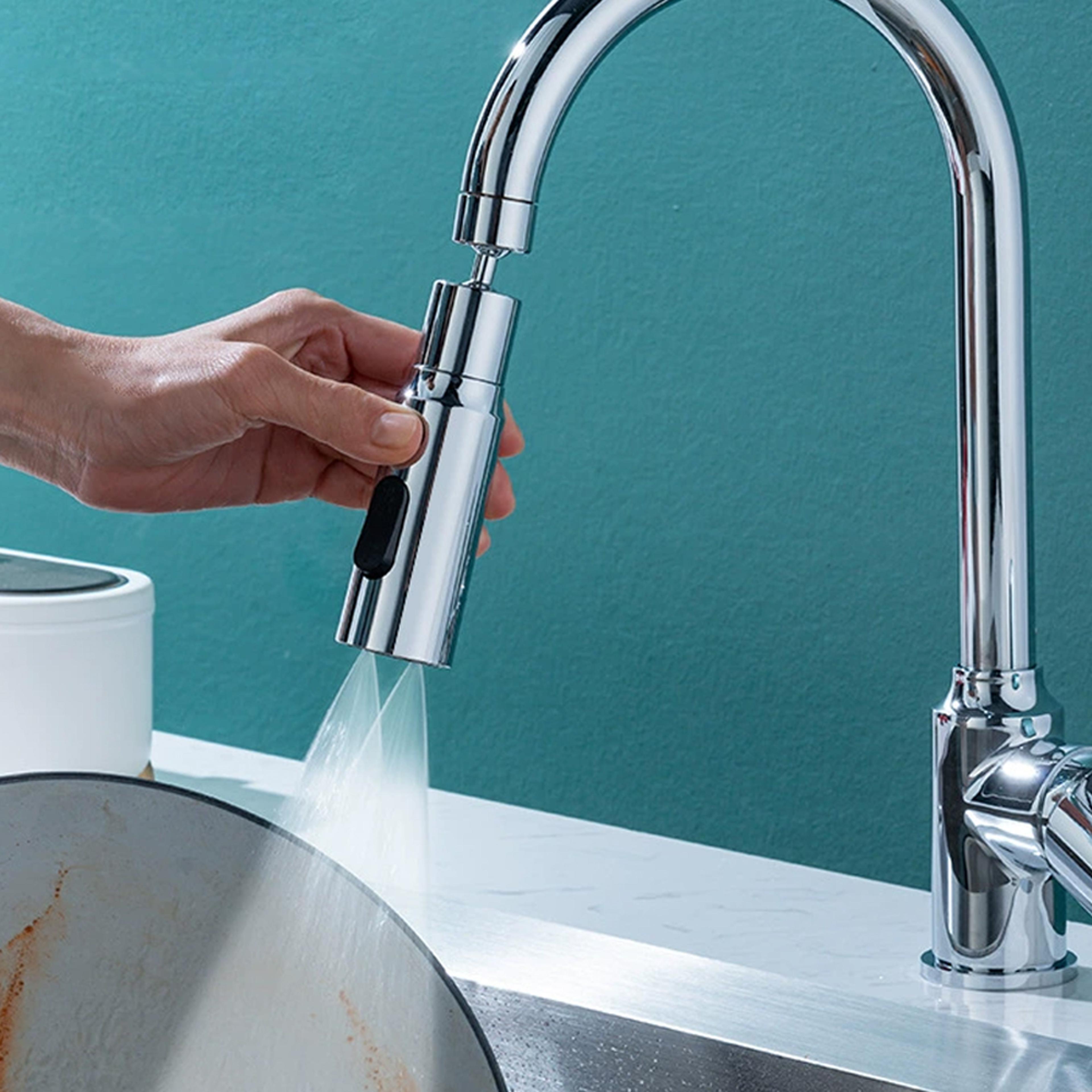 rotating faucet extender with spray modes water saving splash filter