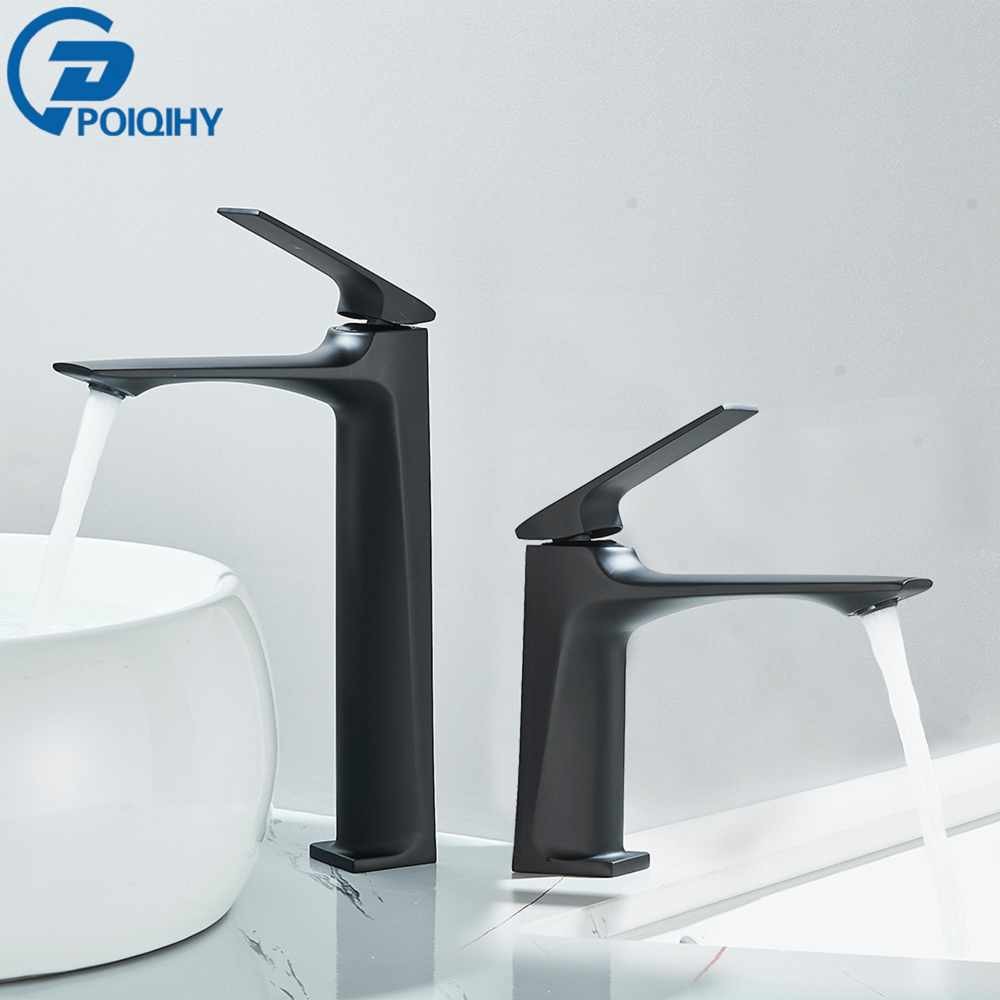 modern bathroom sink faucet single lever deck mounted mixer tap in matte & gold finishes
