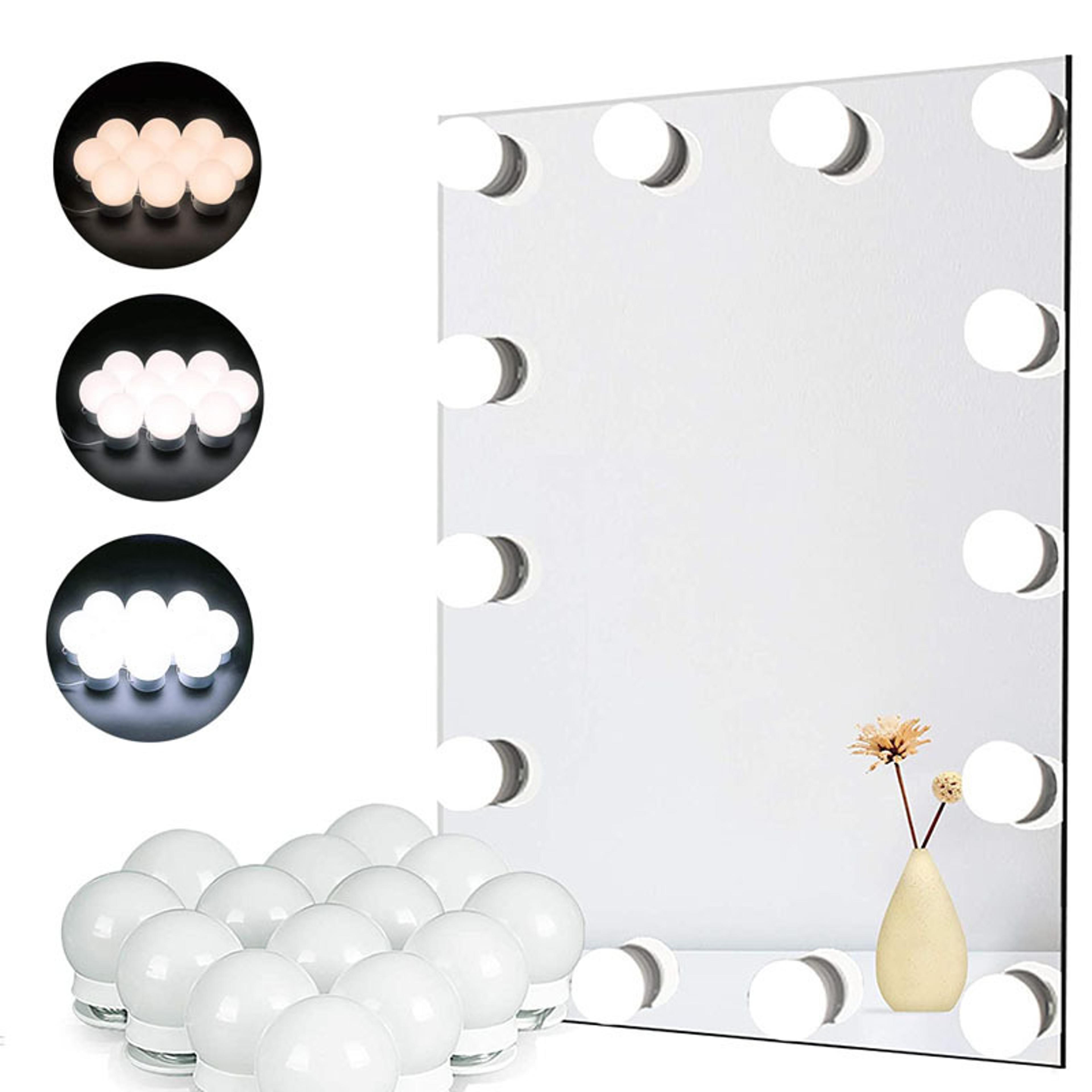 hollywood led vanity mirror lights stick on kit with dimmable color modes usb powered