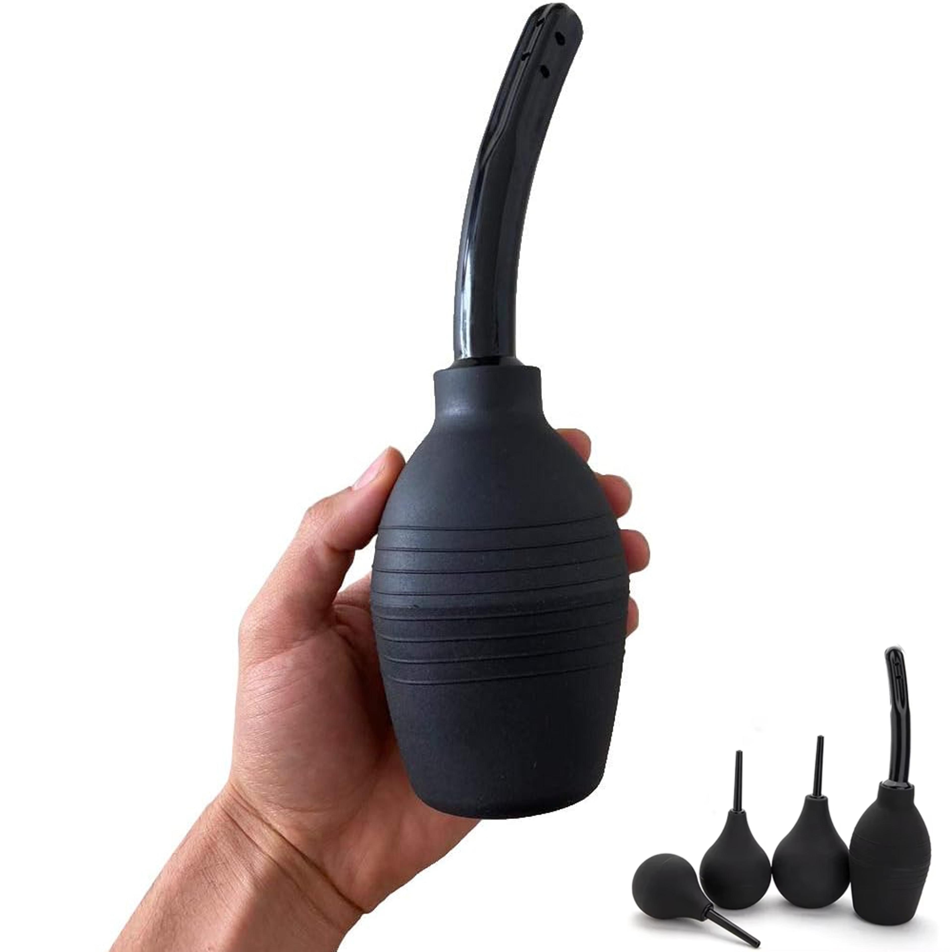 flexible silicone enema bulb kit with anti backflow system for gentle colon cleanse