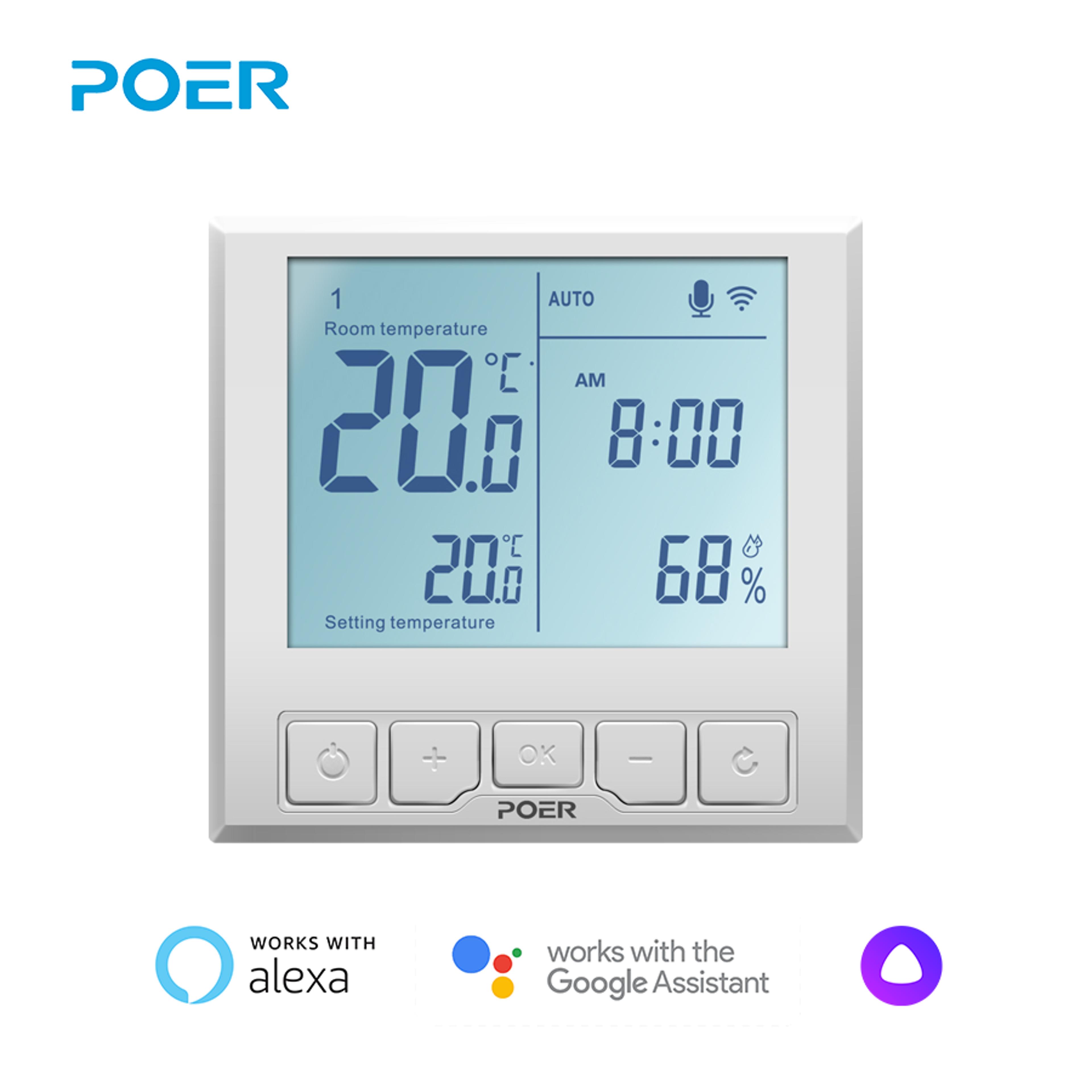 smart wifi thermostat floor heating controller alexa & google temp control