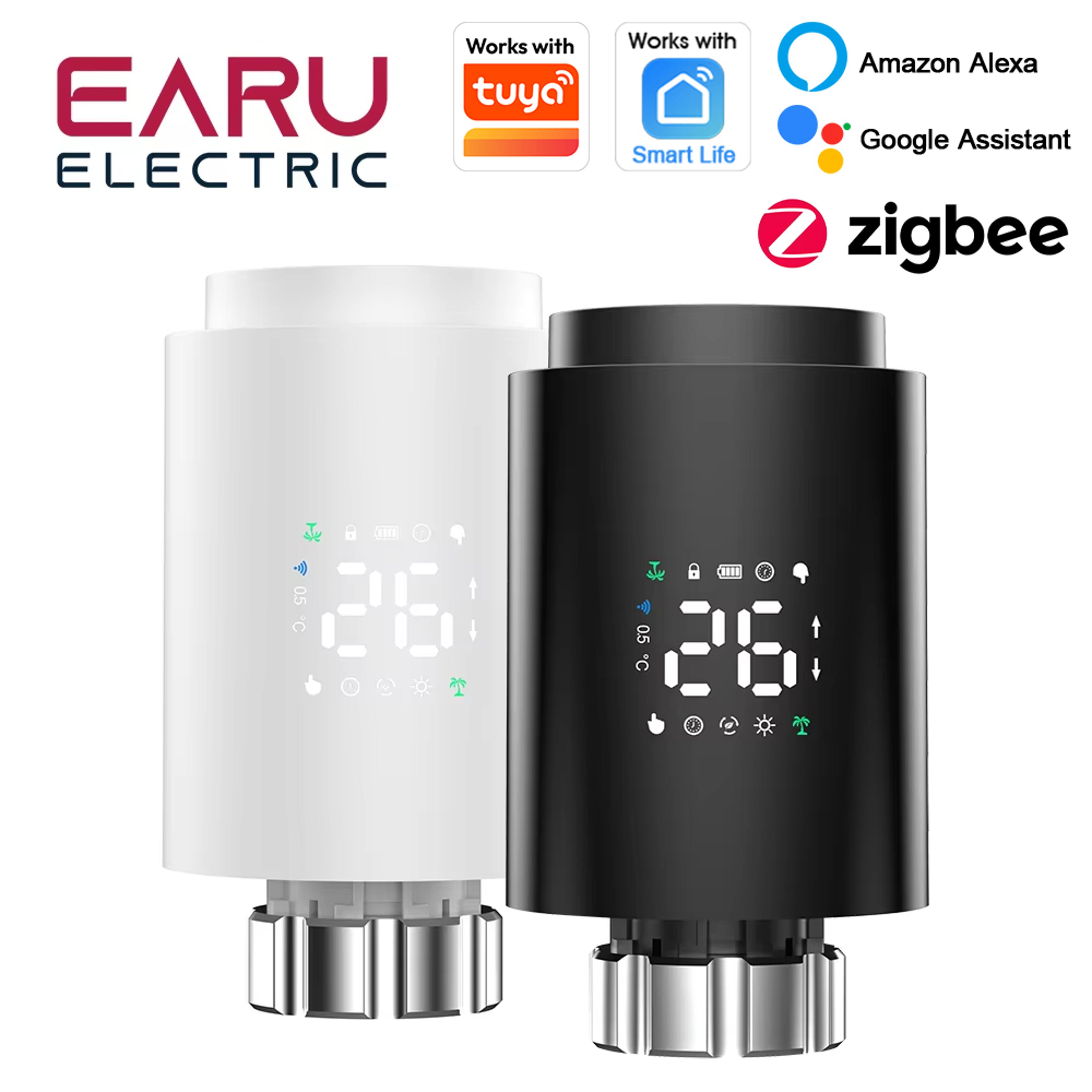 smart zigbee radiator valve thermostat with app control & alexa integration